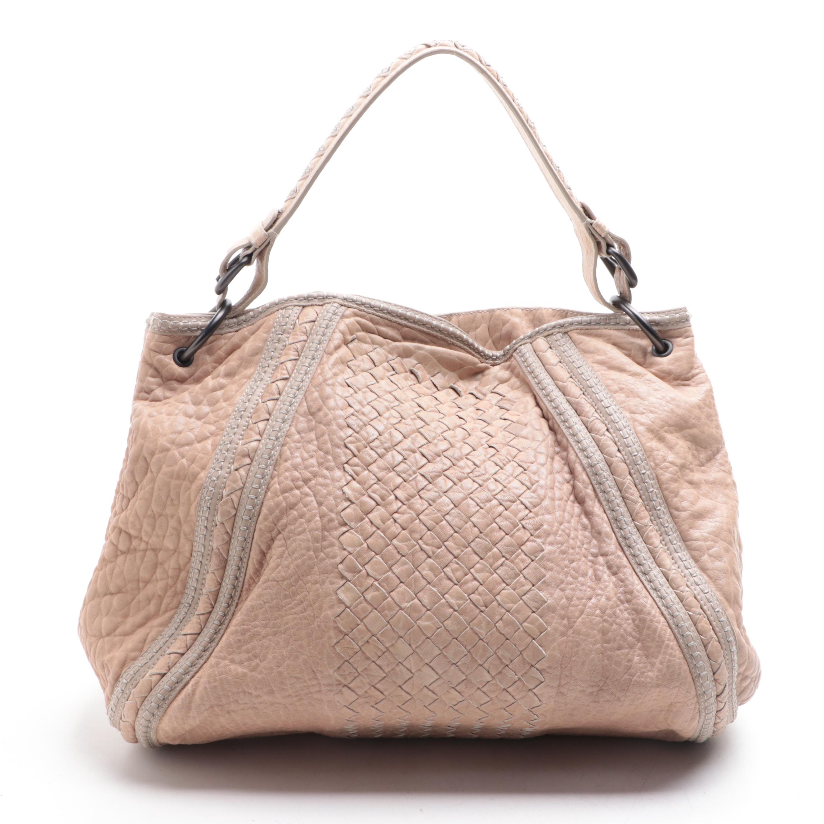 Bottega Veneta Hobo Bag in Intracciato and Pebbled Leather