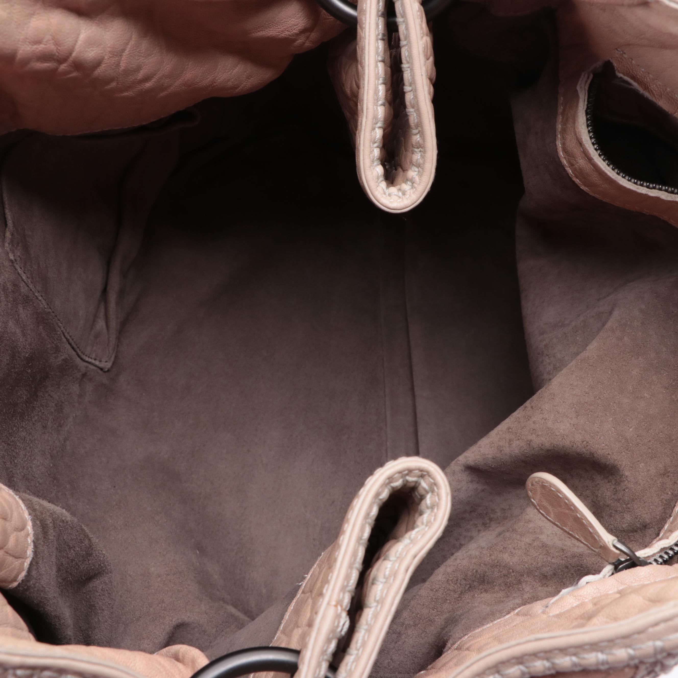 Bottega Veneta Hobo Bag in Intracciato and Pebbled Leather