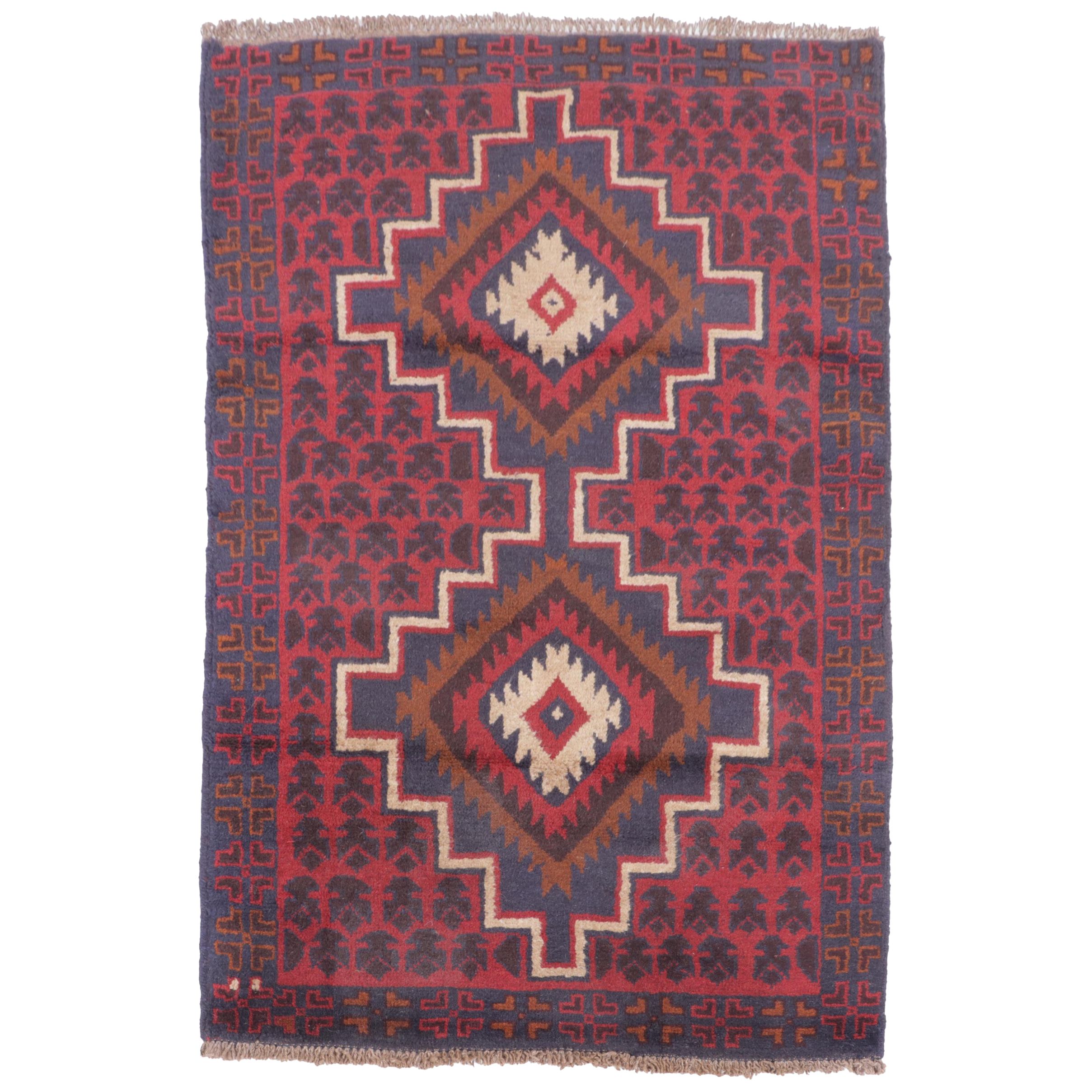 3' x 4'7 Hand-Knotted Afghan Taimani Accent Rug