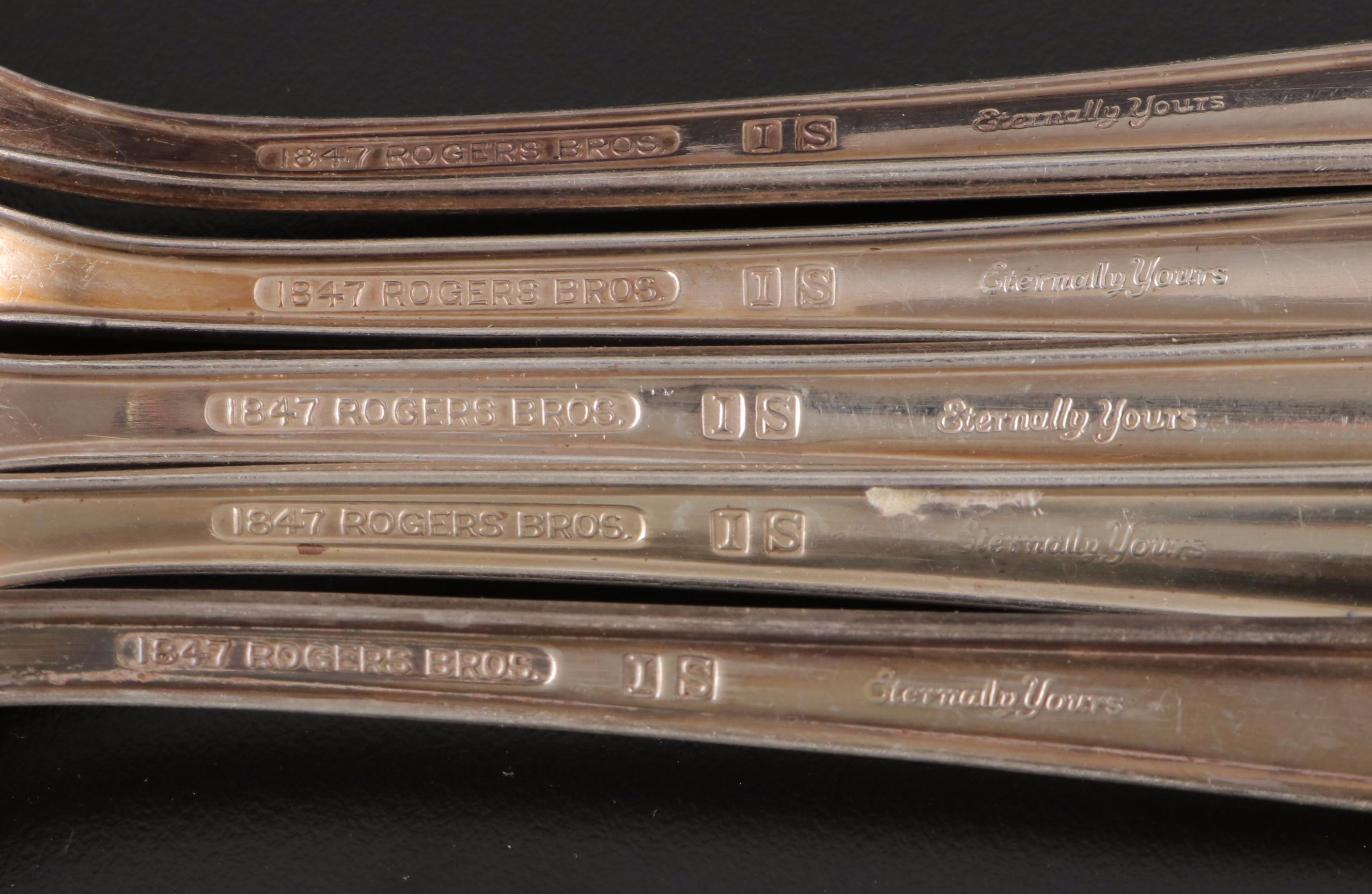 1847 Rogers Bros Silver Plate "Eternally Yours" Flatware, Mid to Late 20th C.