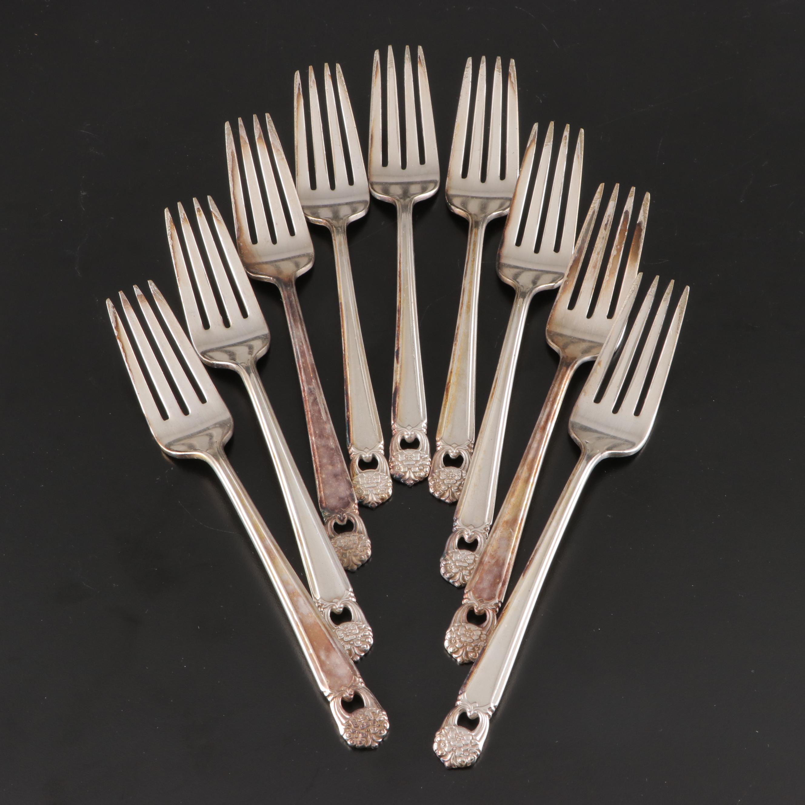 1847 Rogers Bros Silver Plate "Eternally Yours" Flatware, Mid to Late 20th C.