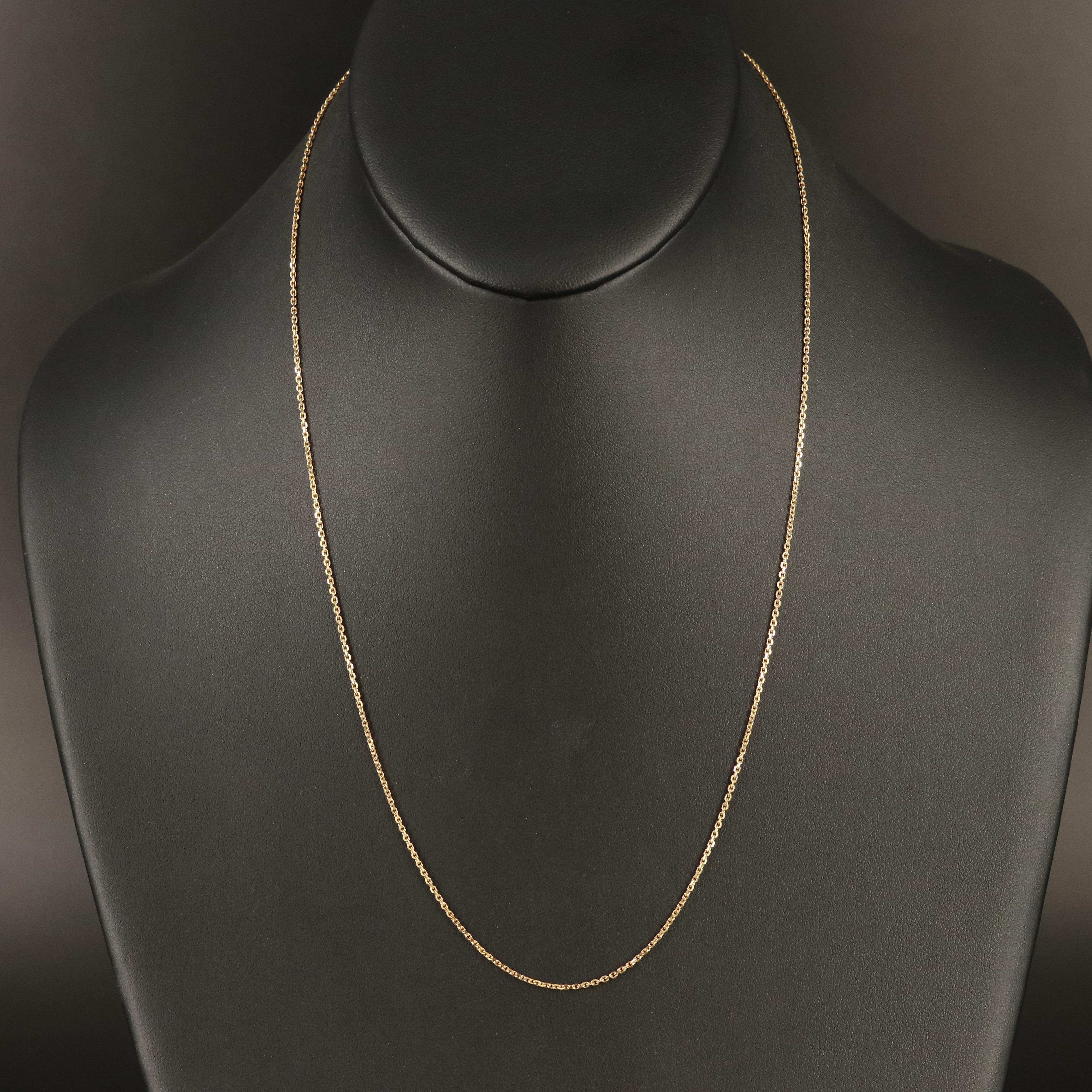 14K Diamond Cut Cable Chain