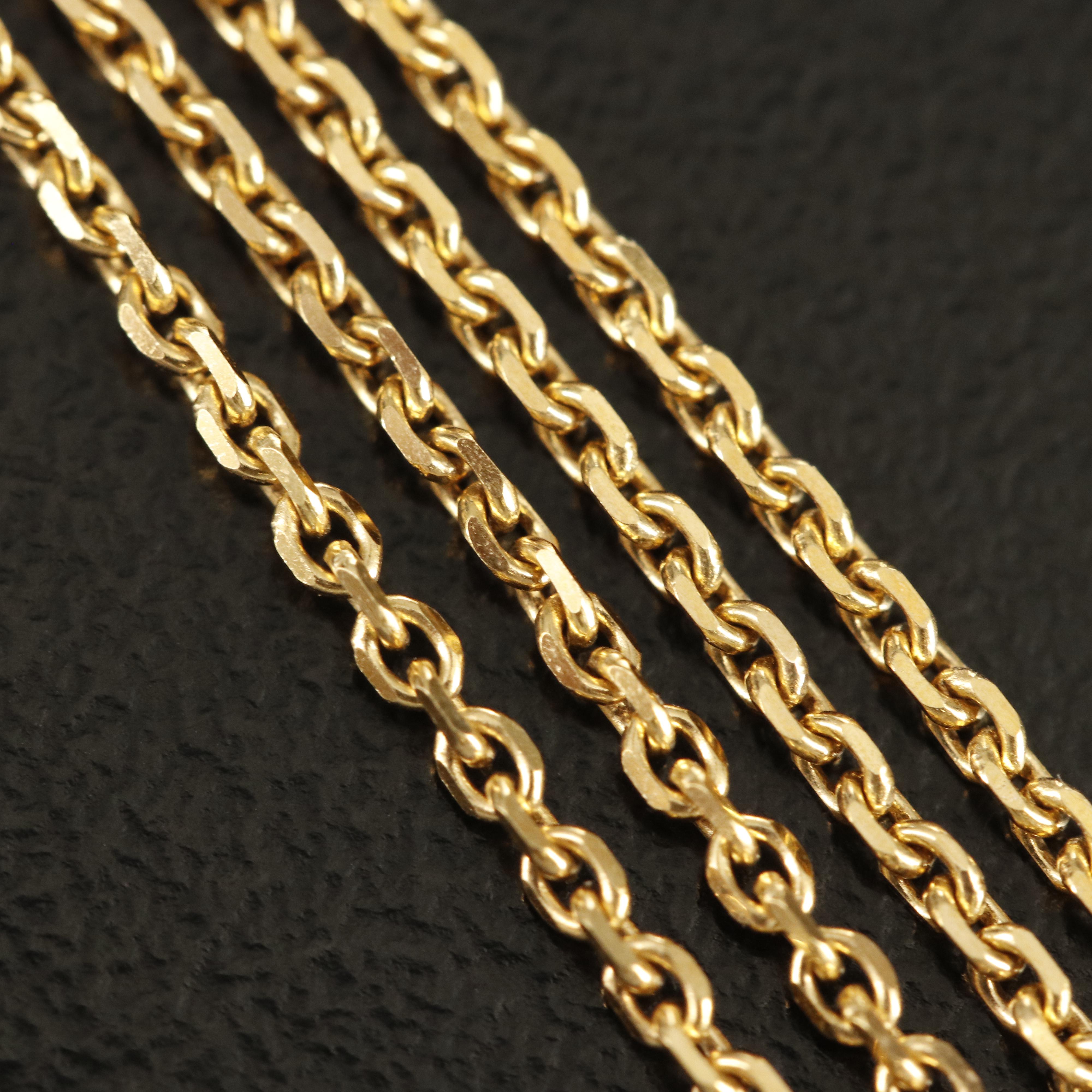 14K Diamond Cut Cable Chain