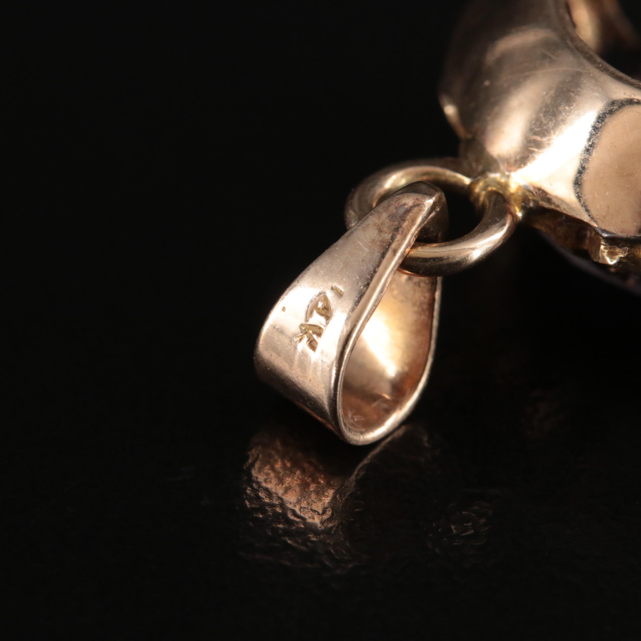 Vintage 10K Color Change Sapphire Openwork Pendant