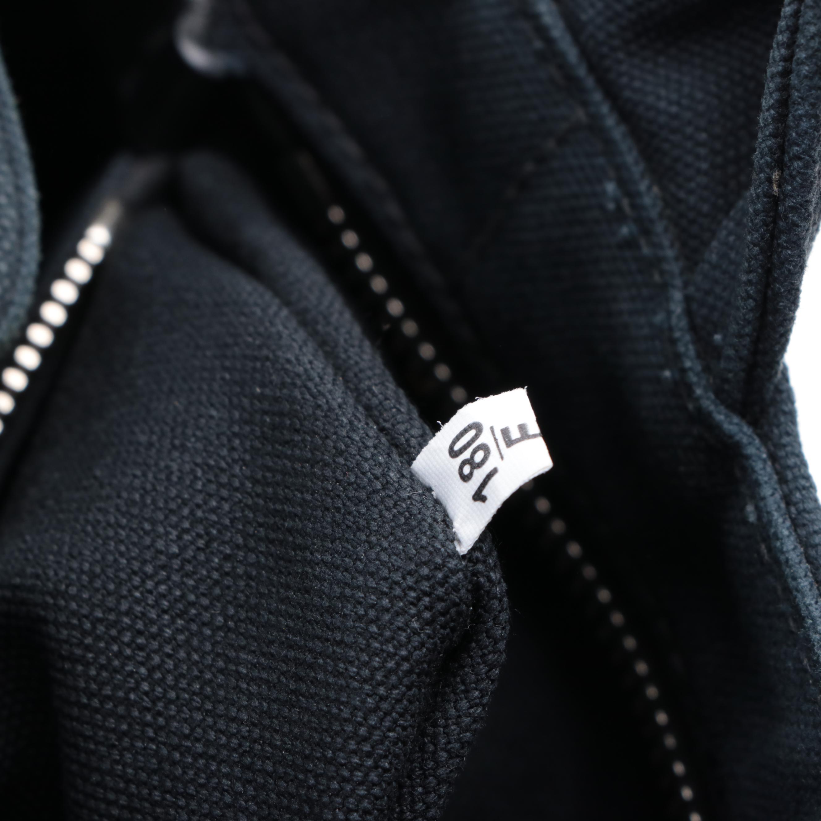 Prada Canapa Satchel in Navy Canvas with Feather Trim