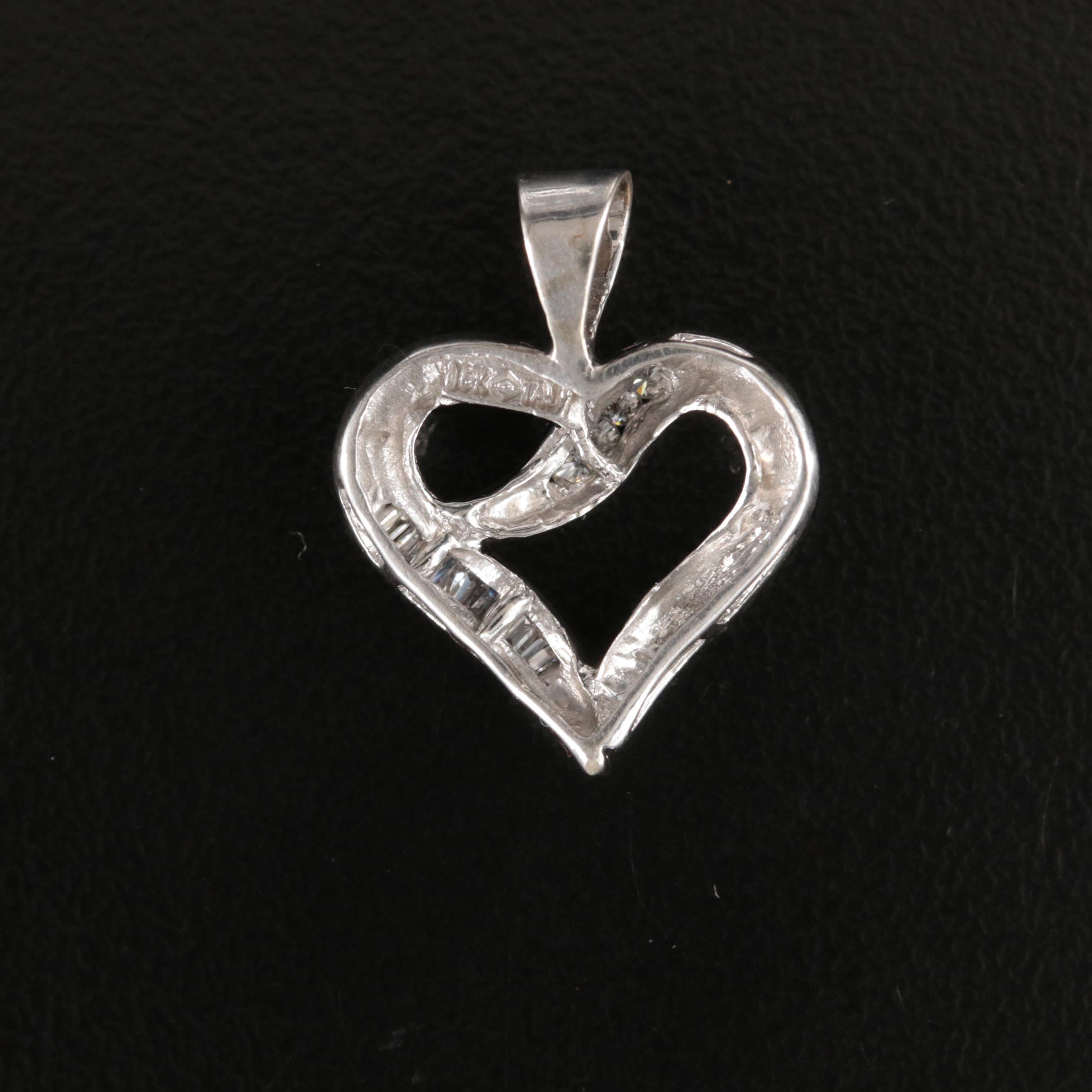 10K 0.11 CTW Diamond Heart Pendant