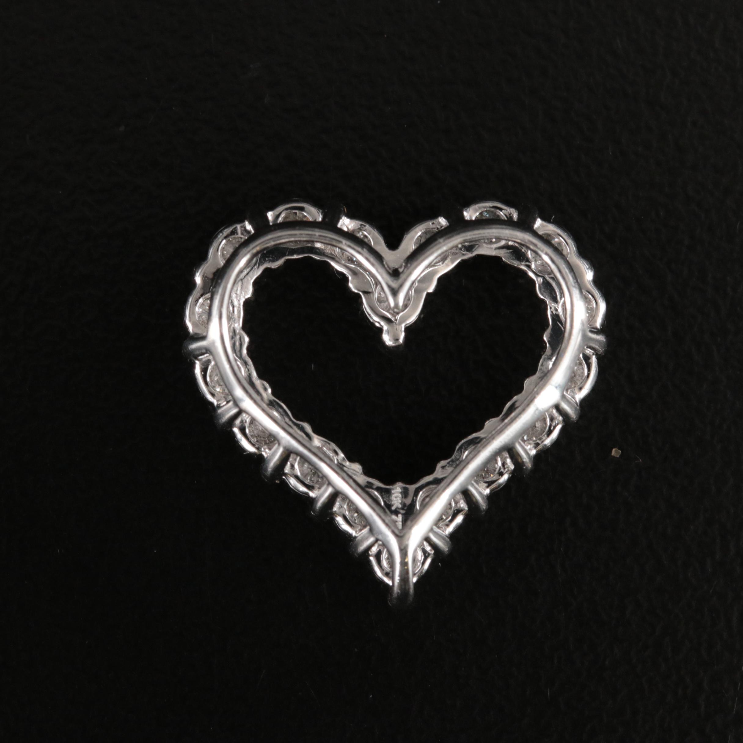 10K 0.36 CTW Diamond Heart Slide Pendant