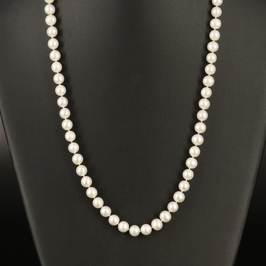 Pearl Necklace with 14K Clasp