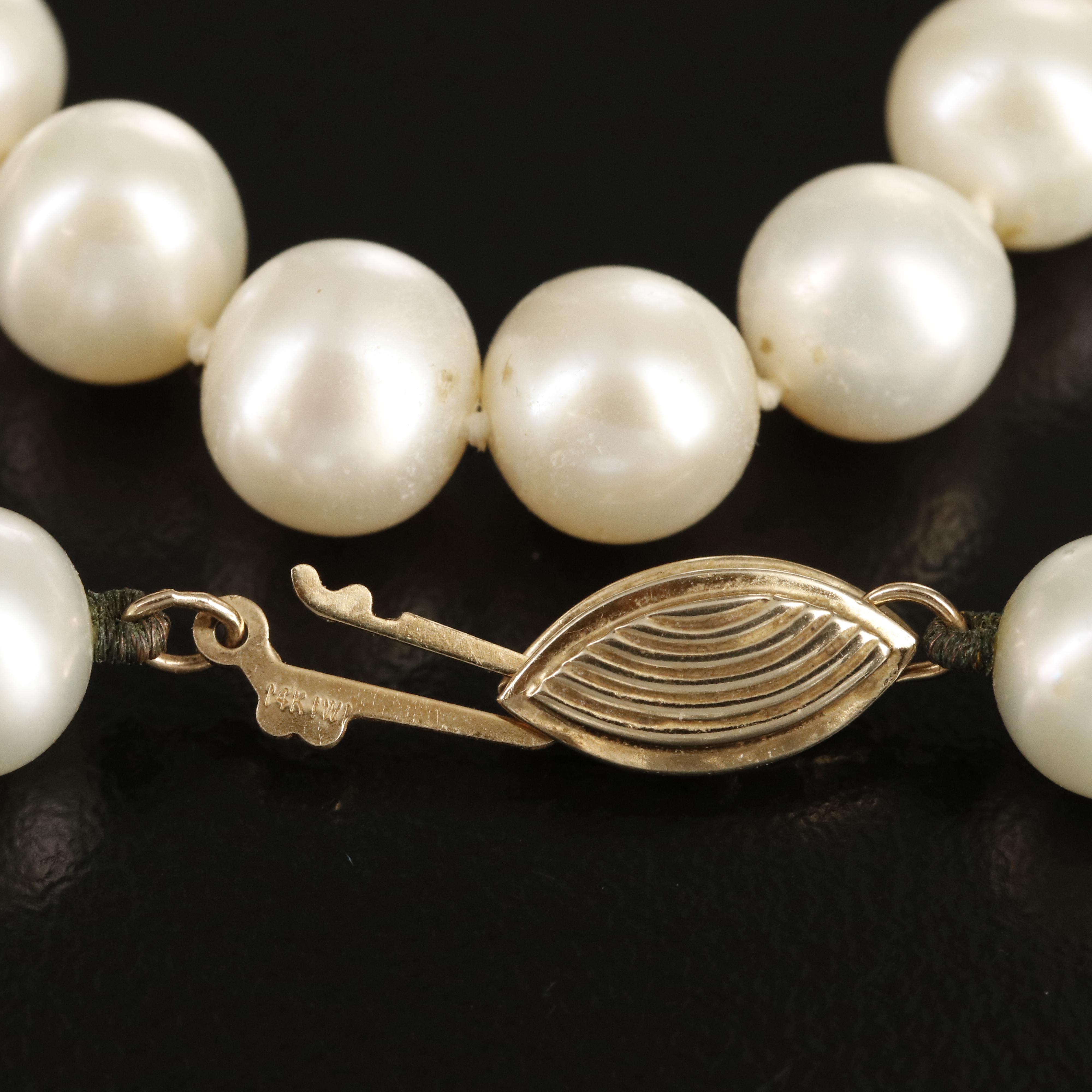 Pearl Necklace with 14K Clasp