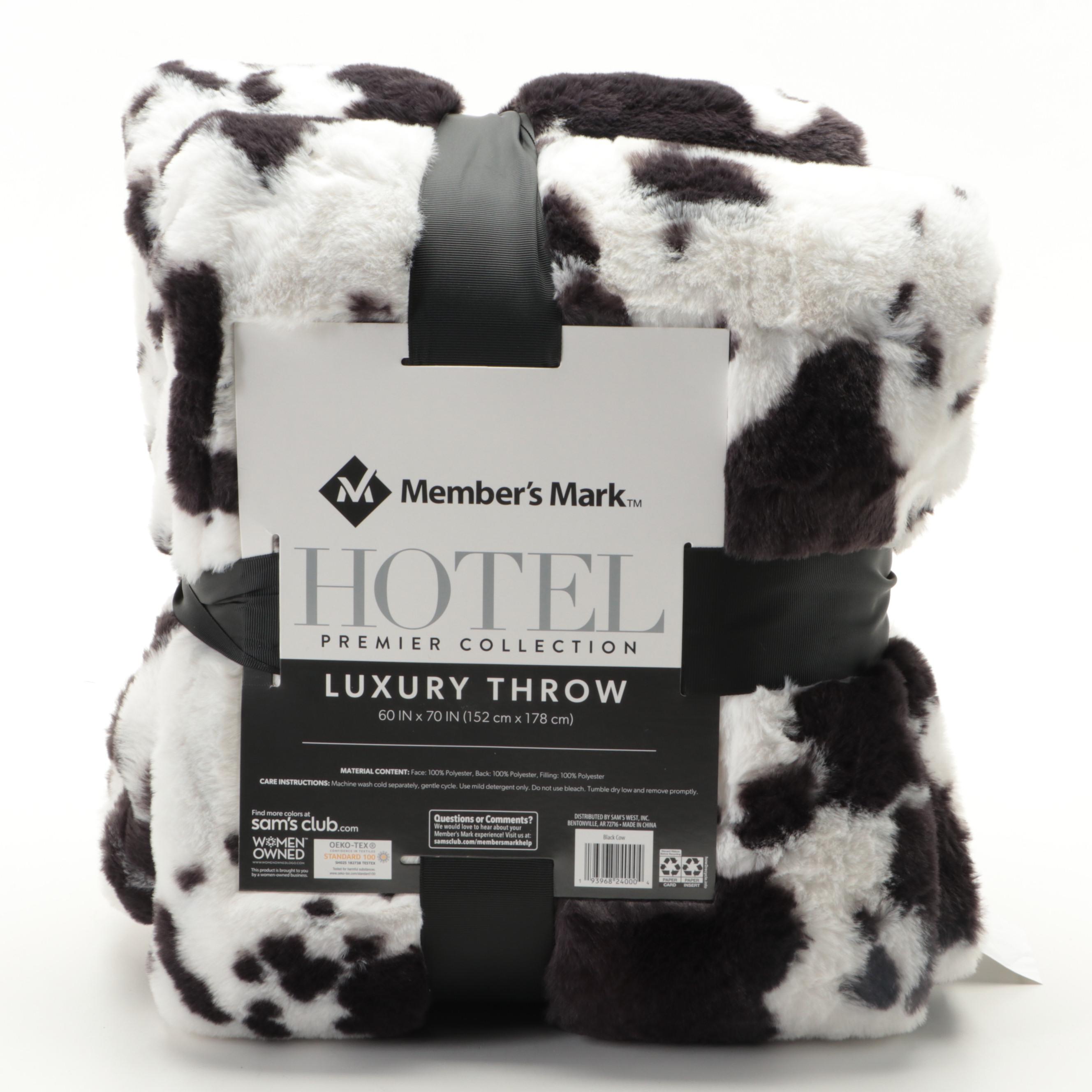 Member's Mark Hotel Premier Collection Luxury Throw in Black Cow