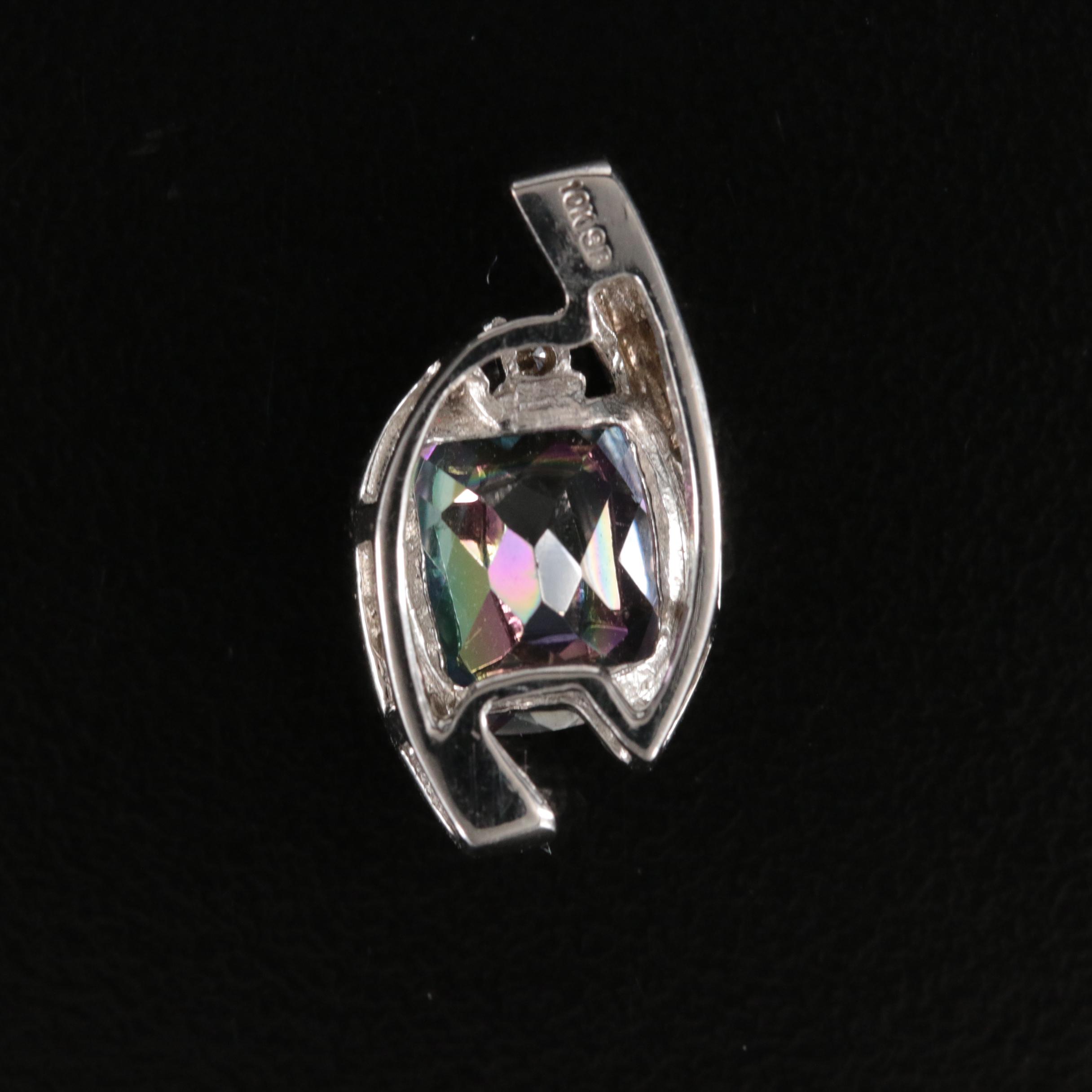 10K Topaz and Diamond Slide Pendant