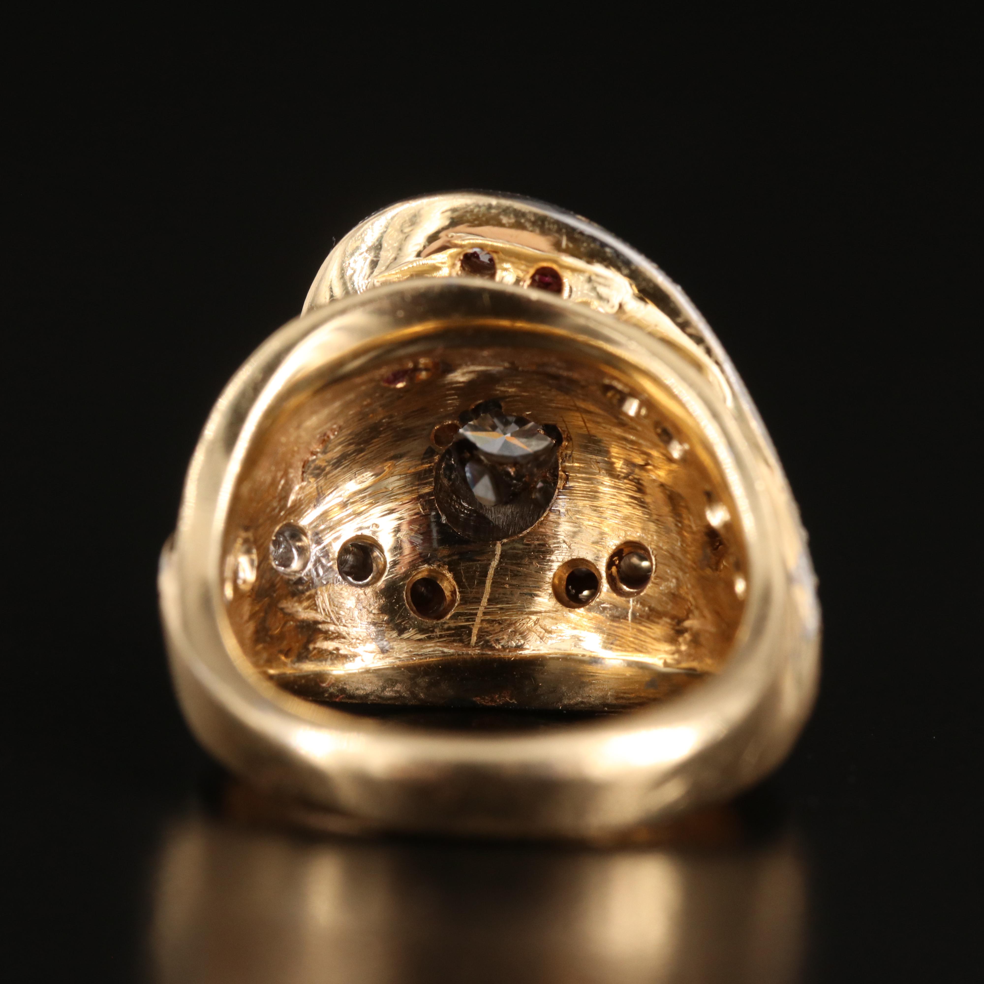 Vintage 14K 0.96 CTW Diamond Spiral Ring