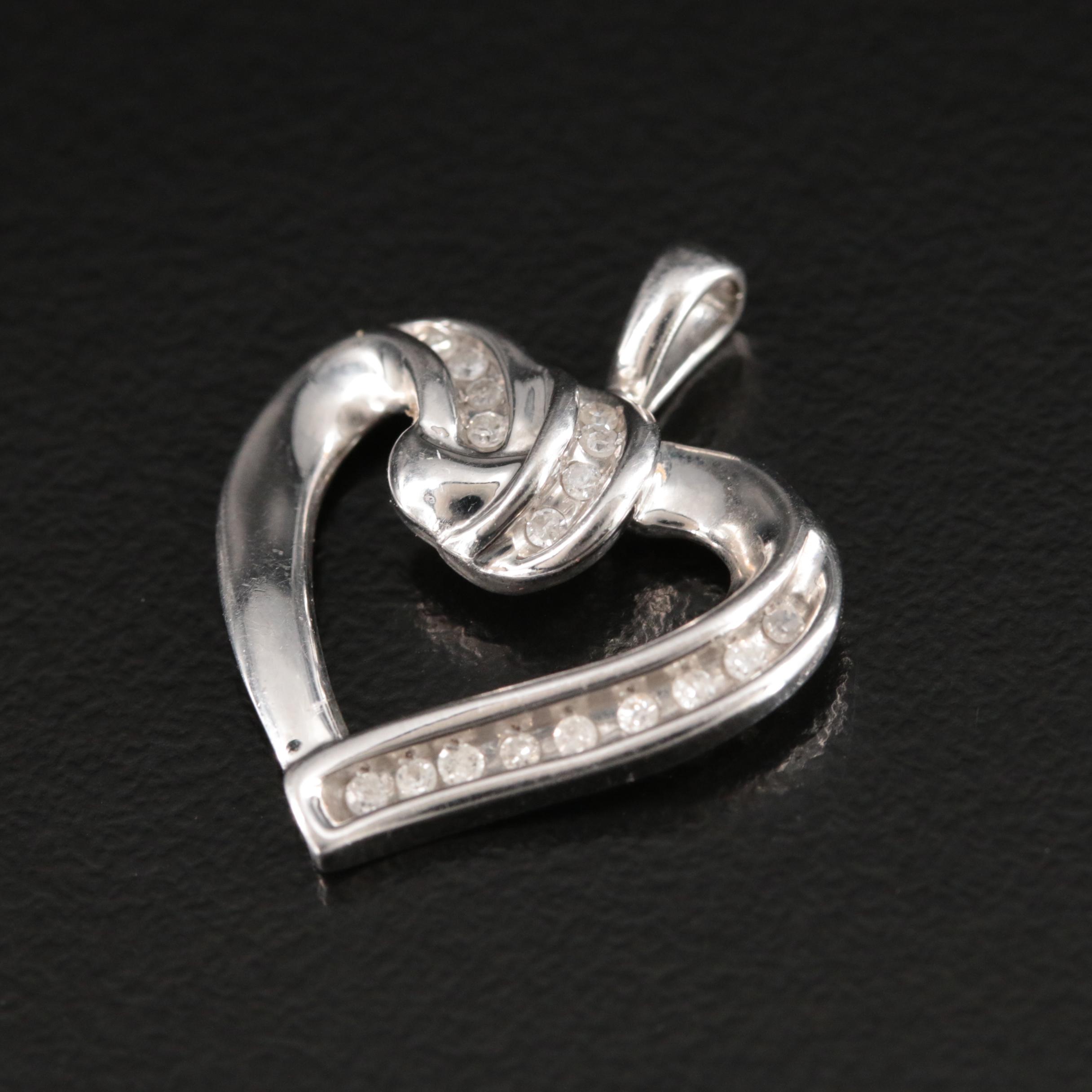 10K 0.17 CTW Diamond Heart Pendant