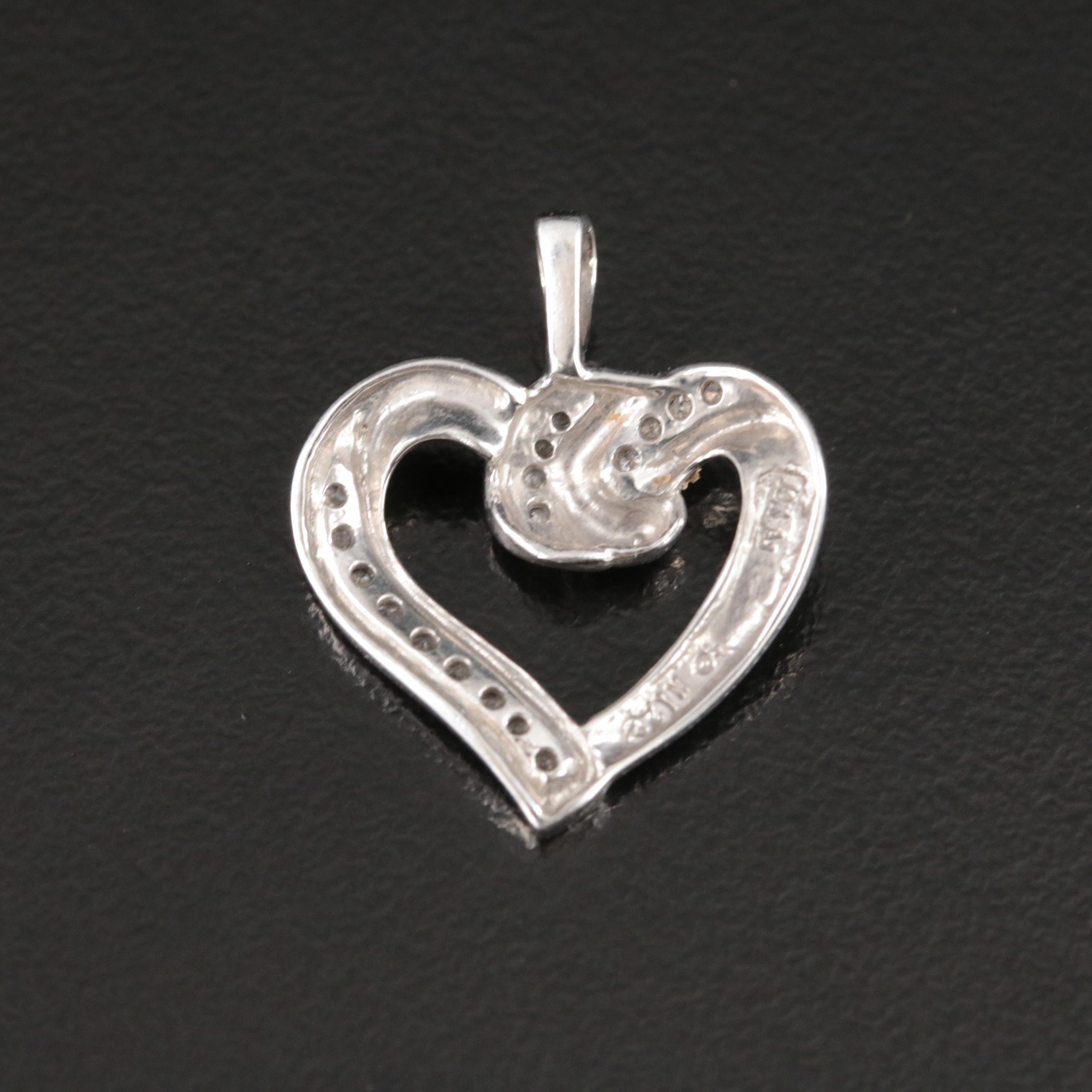 10K 0.17 CTW Diamond Heart Pendant