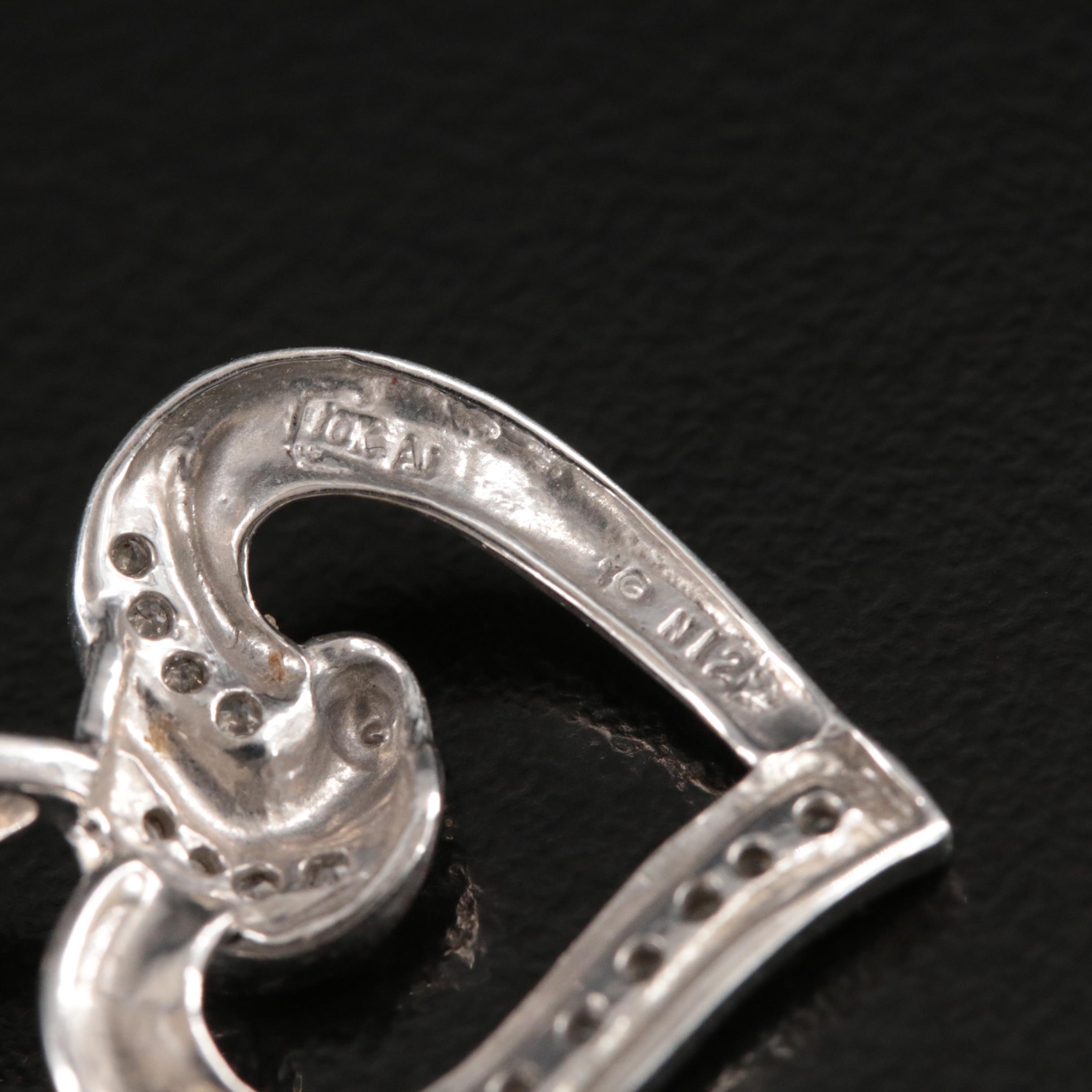 10K 0.17 CTW Diamond Heart Pendant