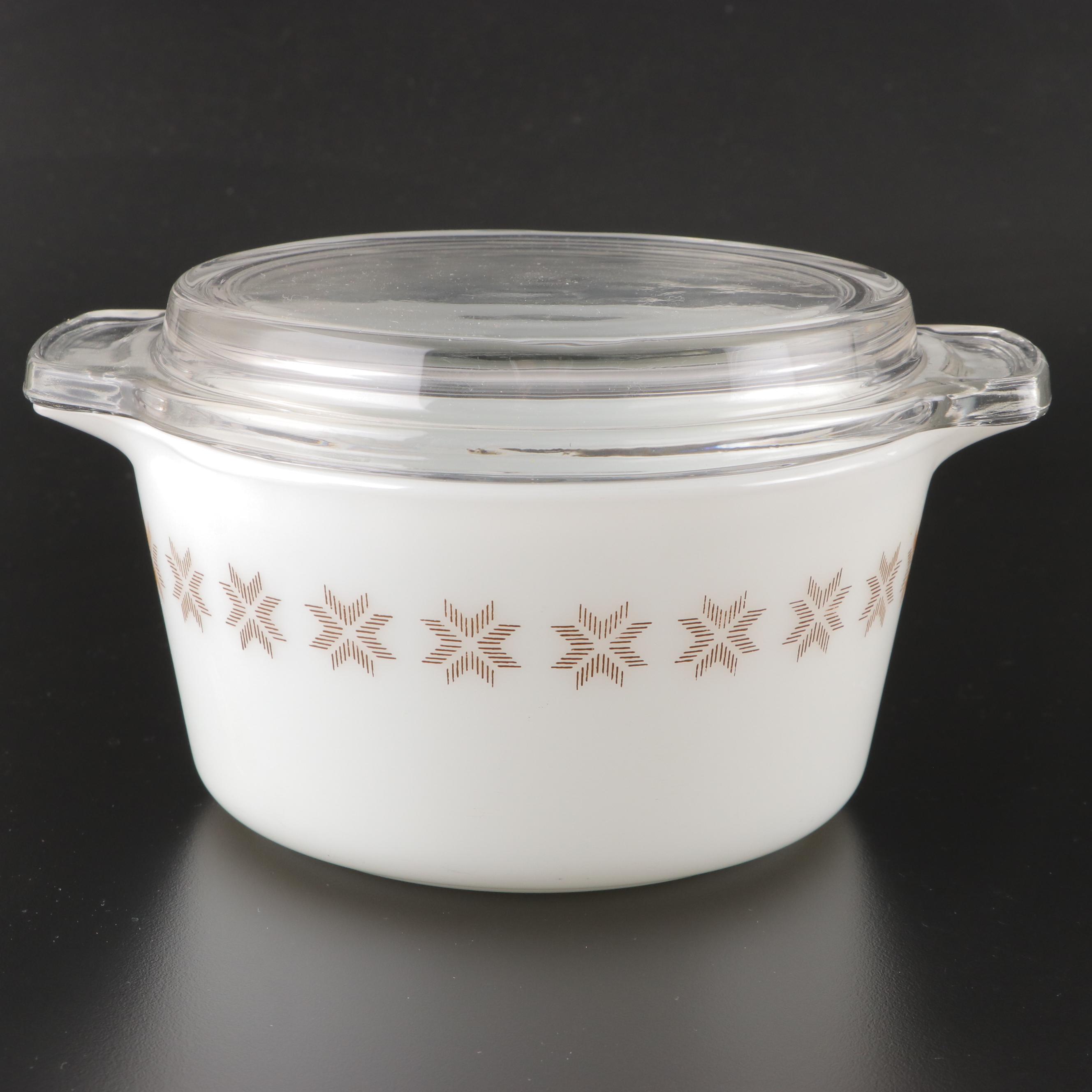 Pyrex "Butterprint" Refrigerator Dishes with Other Bakeware and Carafes