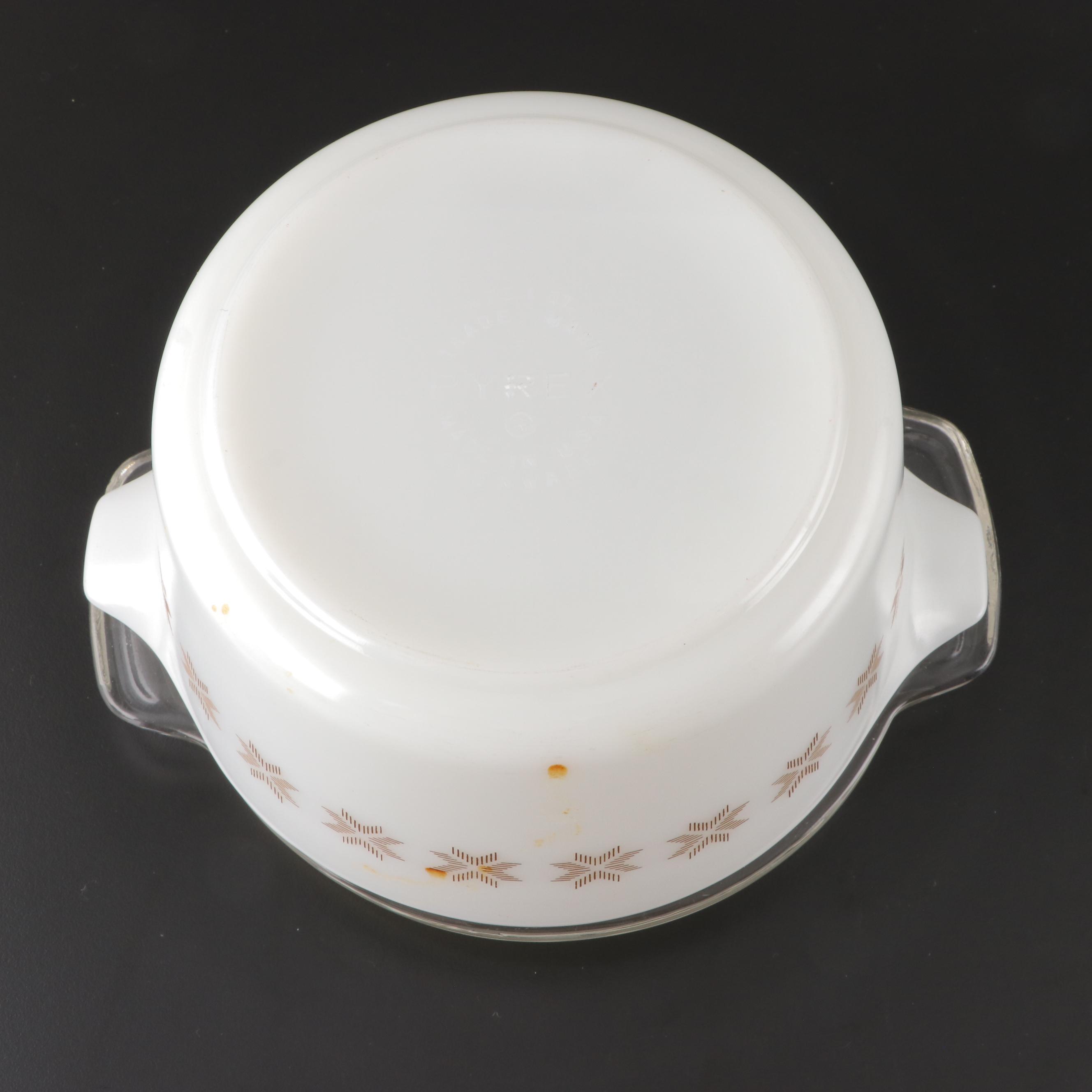 Pyrex "Butterprint" Refrigerator Dishes with Other Bakeware and Carafes