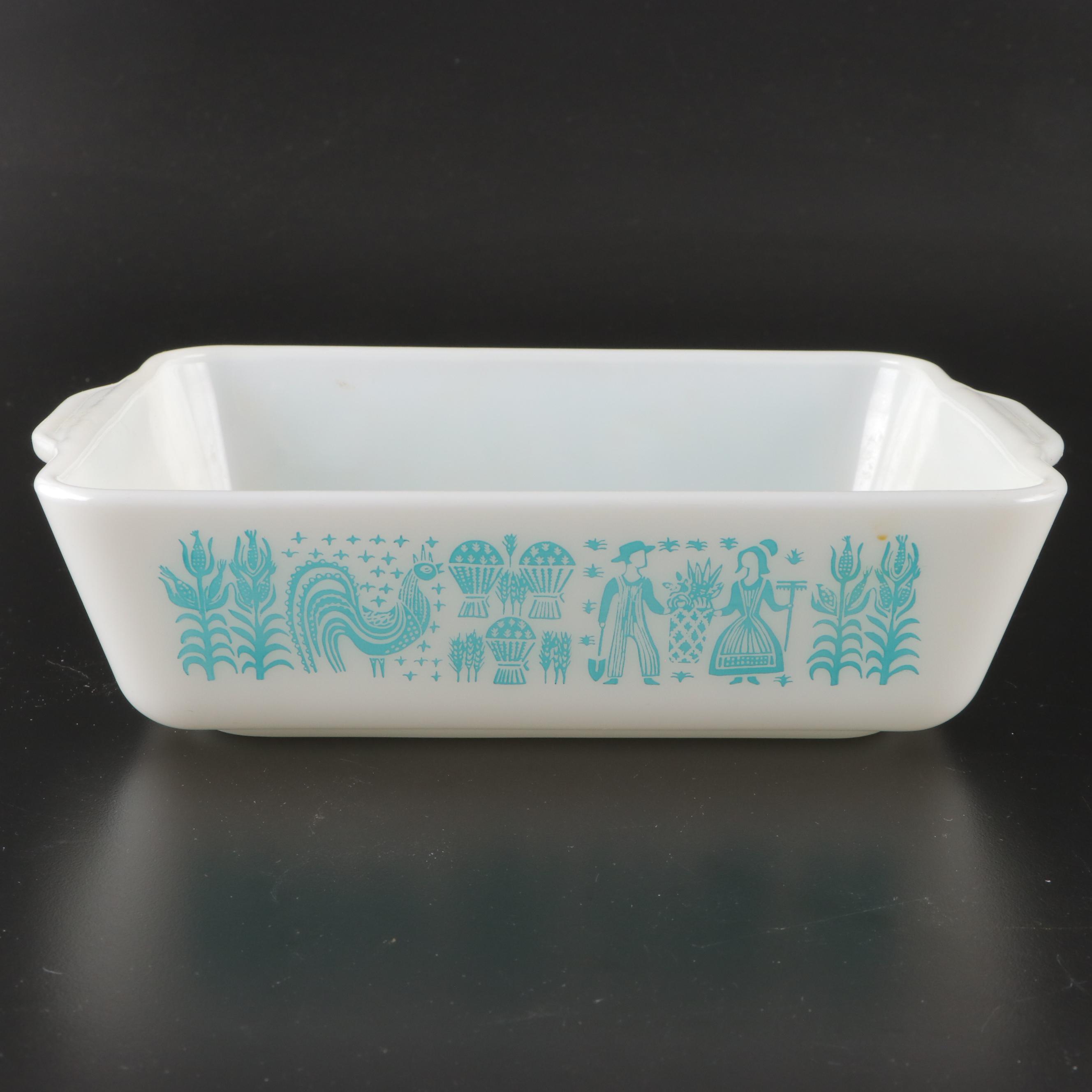 Pyrex "Butterprint" Refrigerator Dishes with Other Bakeware and Carafes