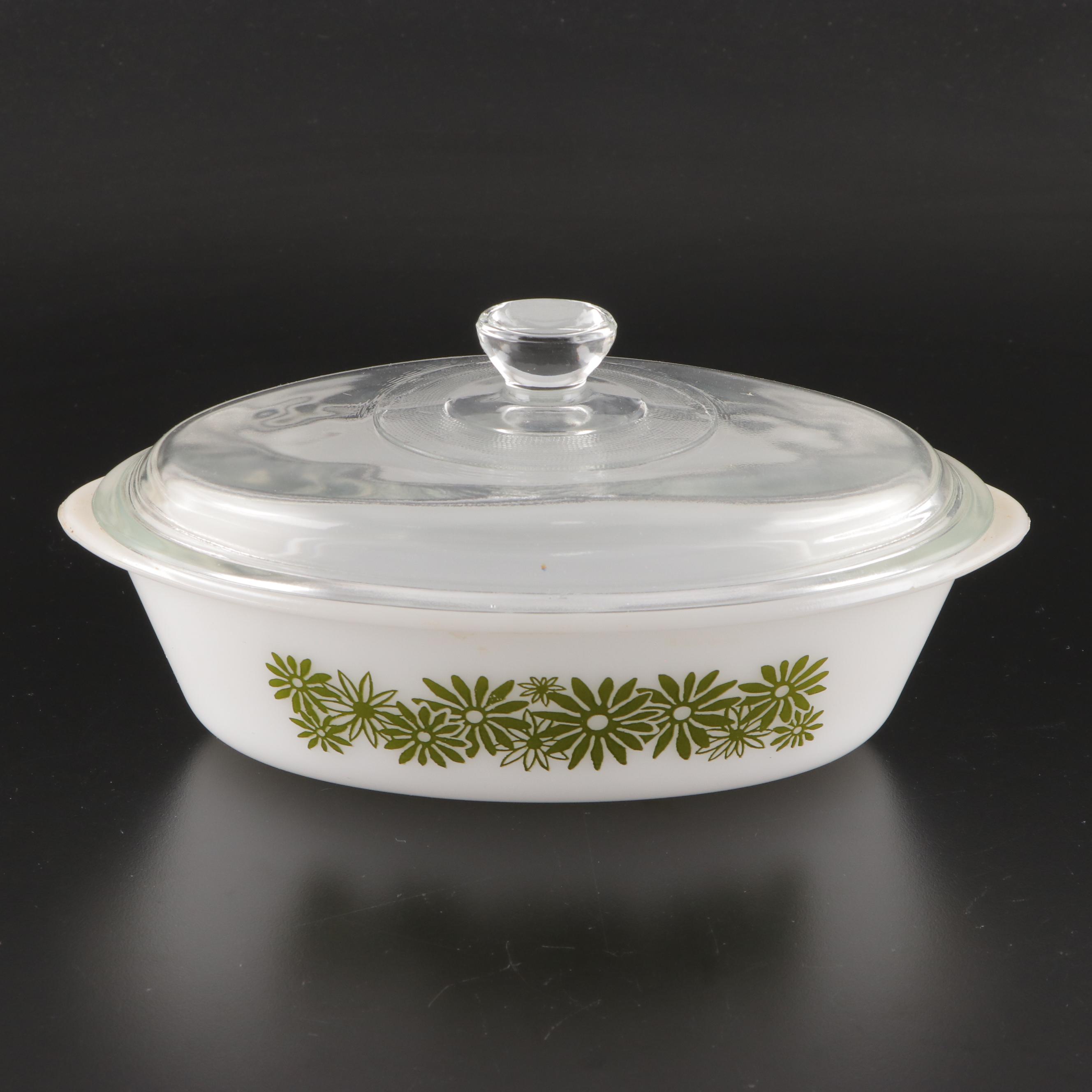 Pyrex "Butterprint" Refrigerator Dishes with Other Bakeware and Carafes