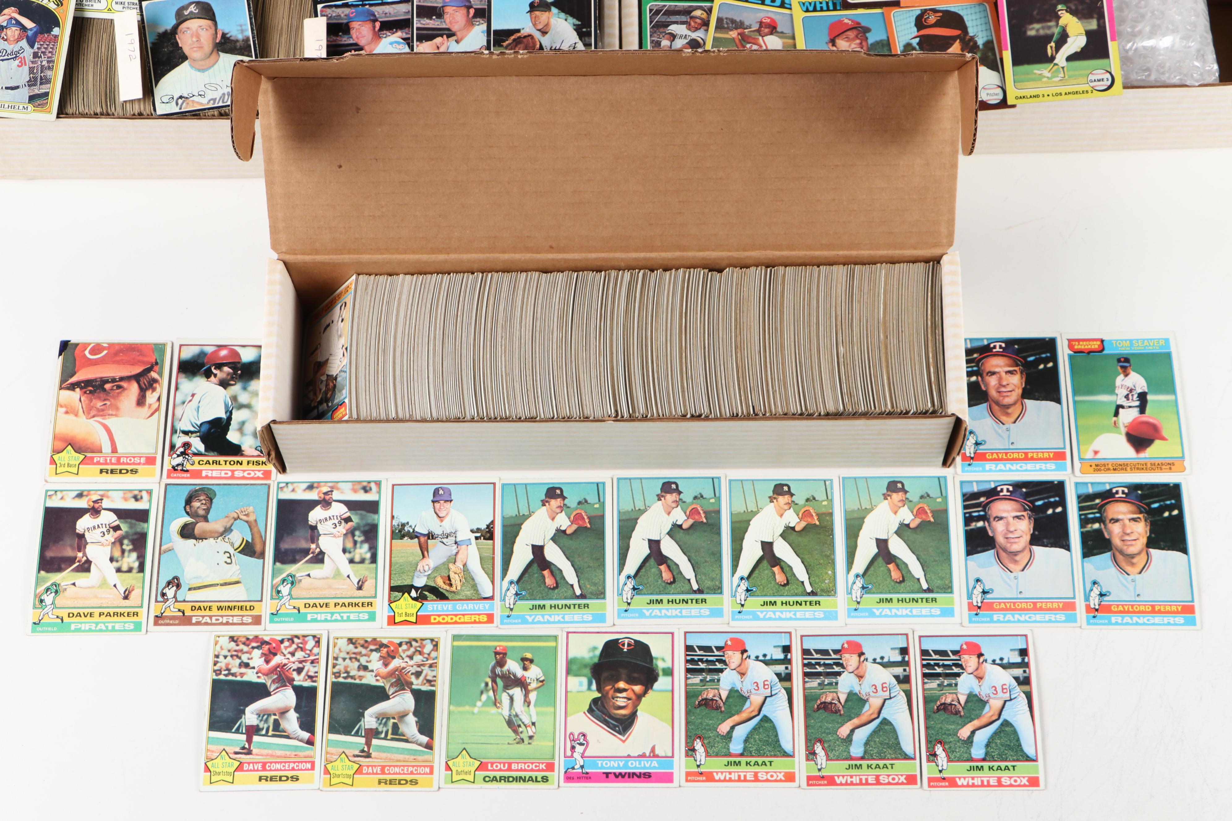 Topps Baseball Cards with Rose, Niekro, Jenkins, Santo and More, 1970s