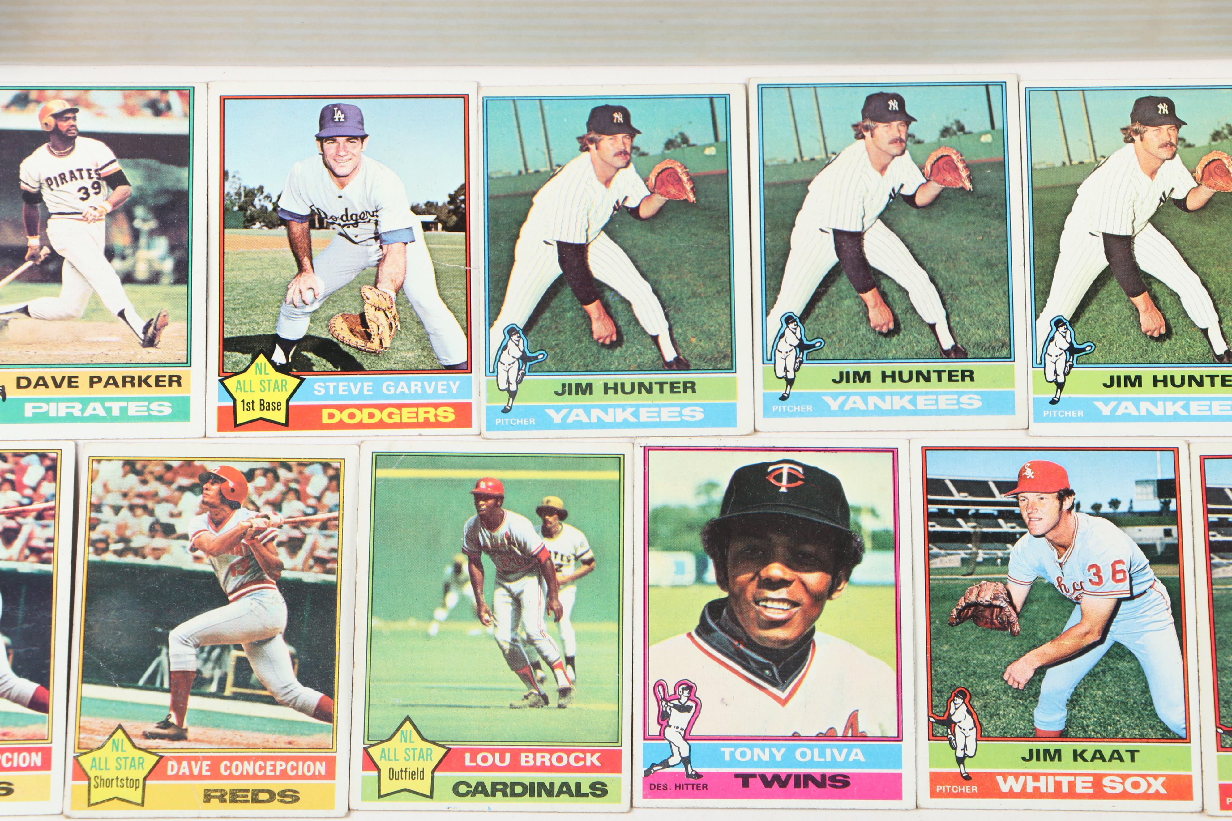 Topps Baseball Cards with Rose, Niekro, Jenkins, Santo and More, 1970s