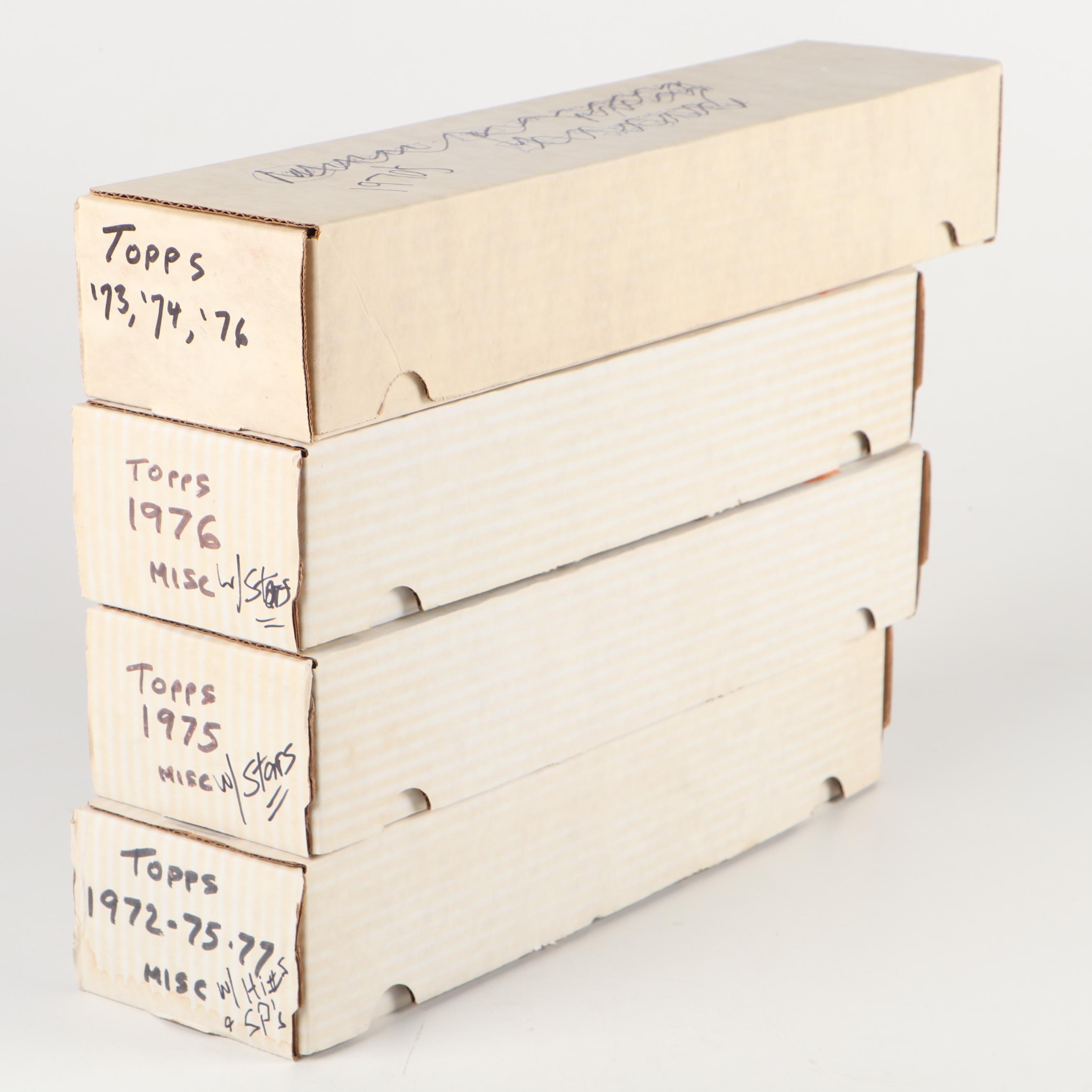 Topps Baseball Cards with Rose, Niekro, Jenkins, Santo and More, 1970s