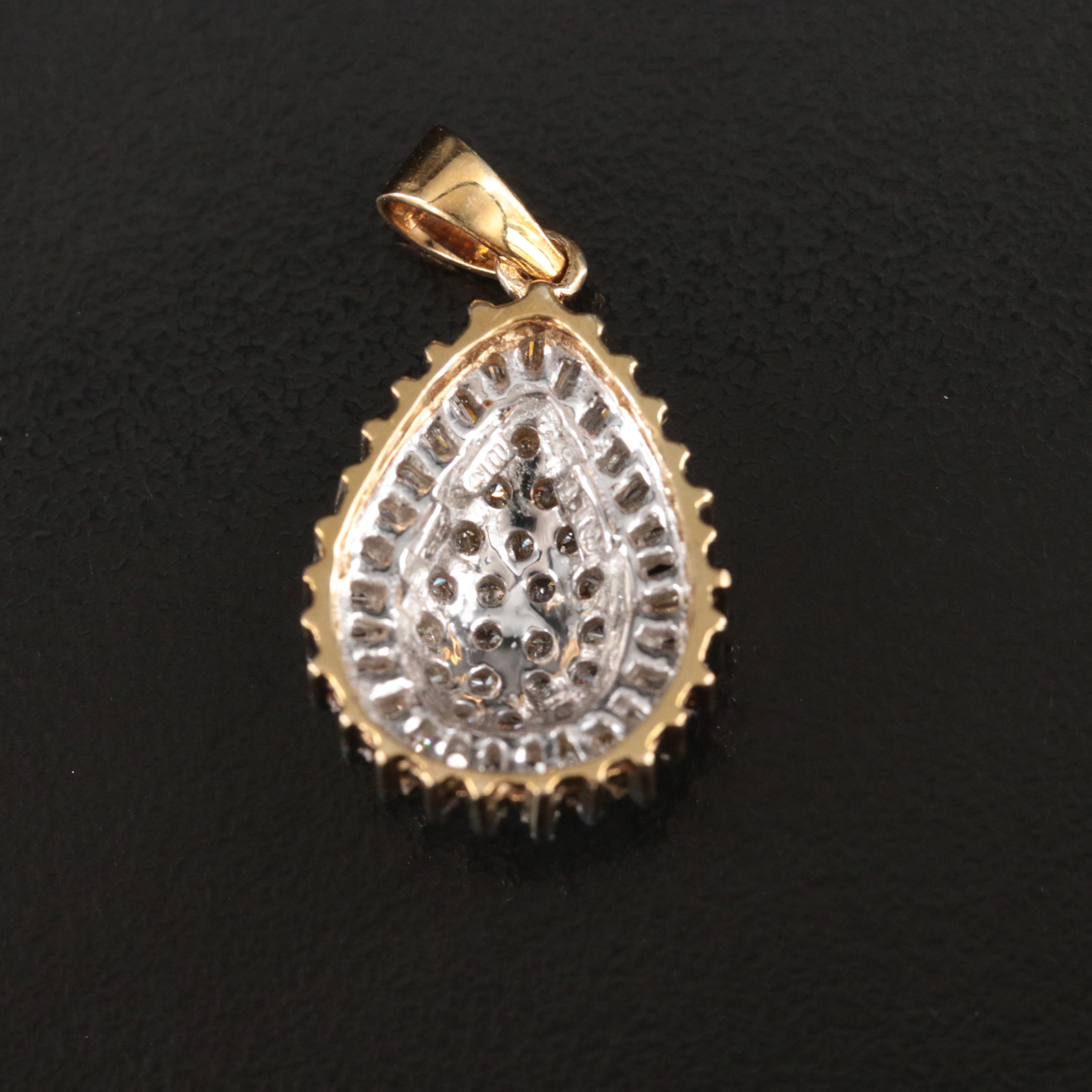 10K 1.00 CTW Diamond Cluster Pendant