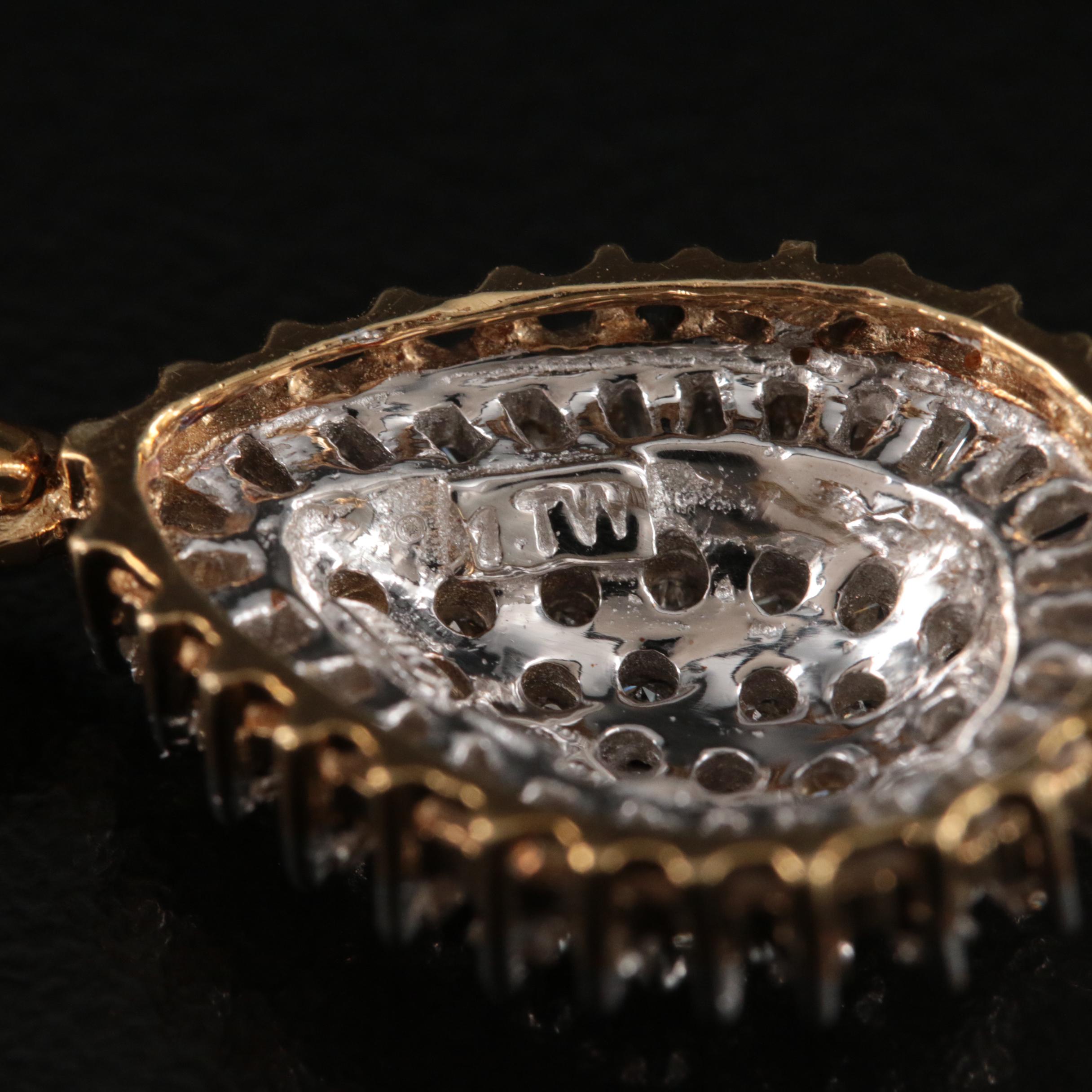 10K 1.00 CTW Diamond Cluster Pendant