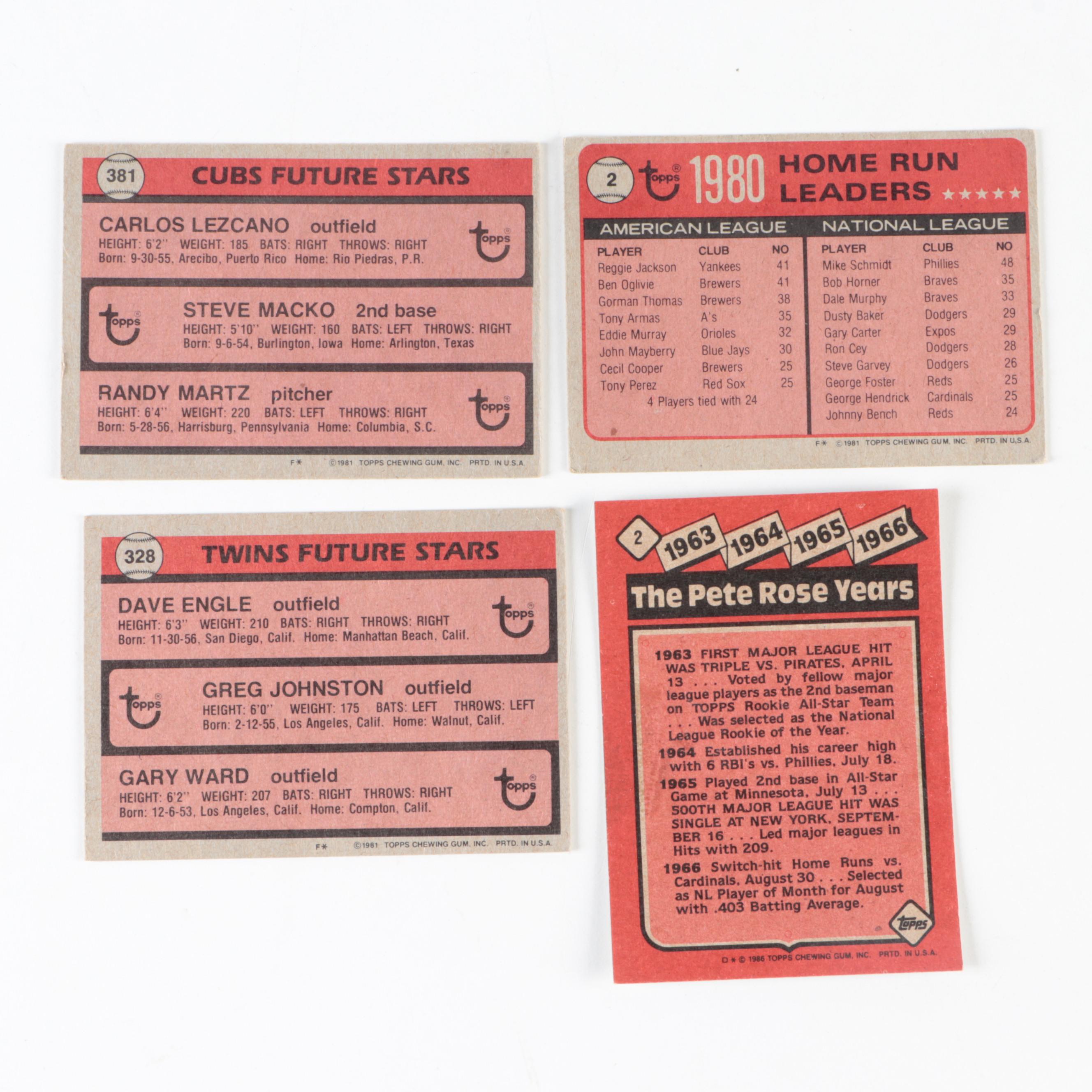 Topps Baseball Cards with Rodriguez Rookie, Schmidt, Rose, More, 1980s–1990s