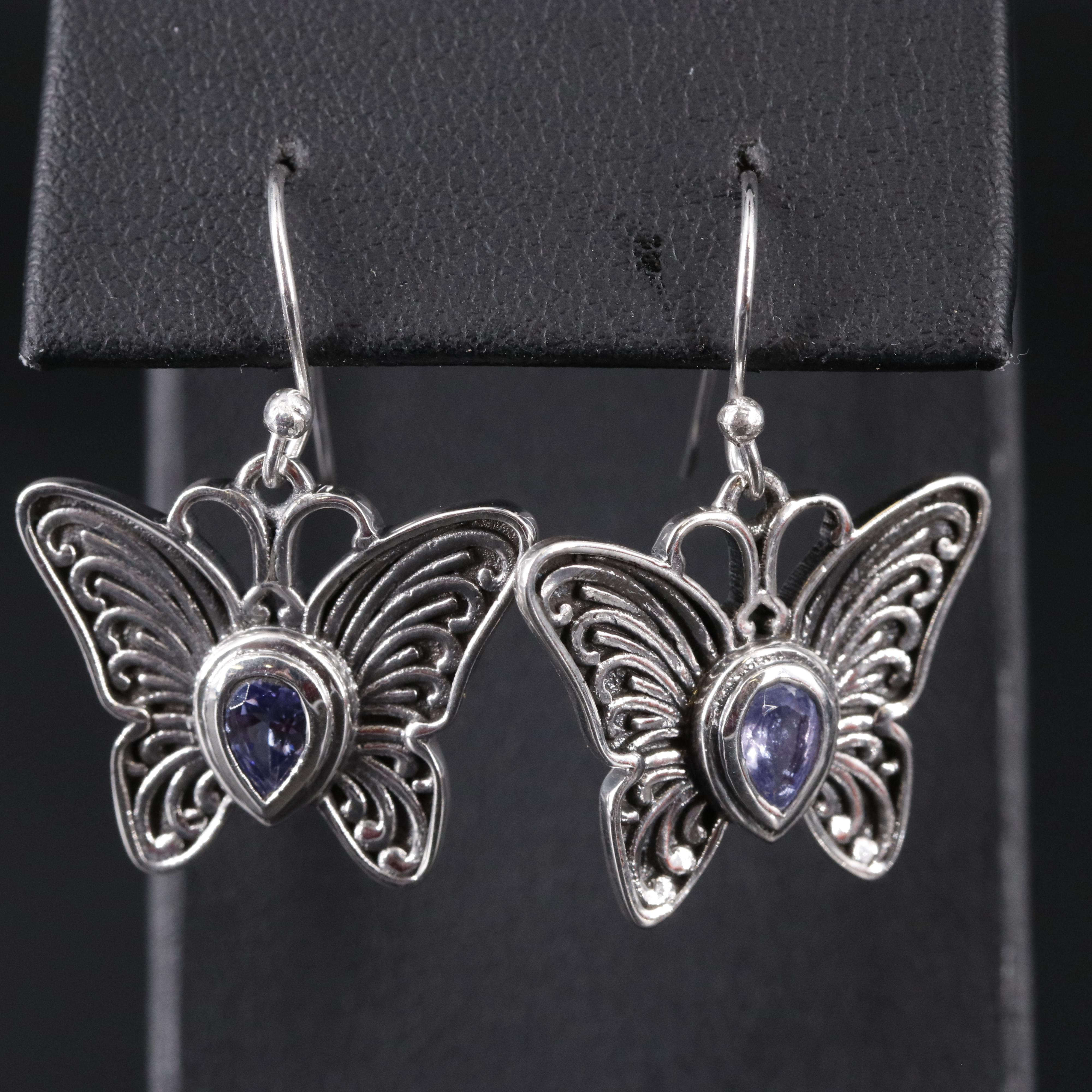 Sterling Silver Tanzanite Earrings