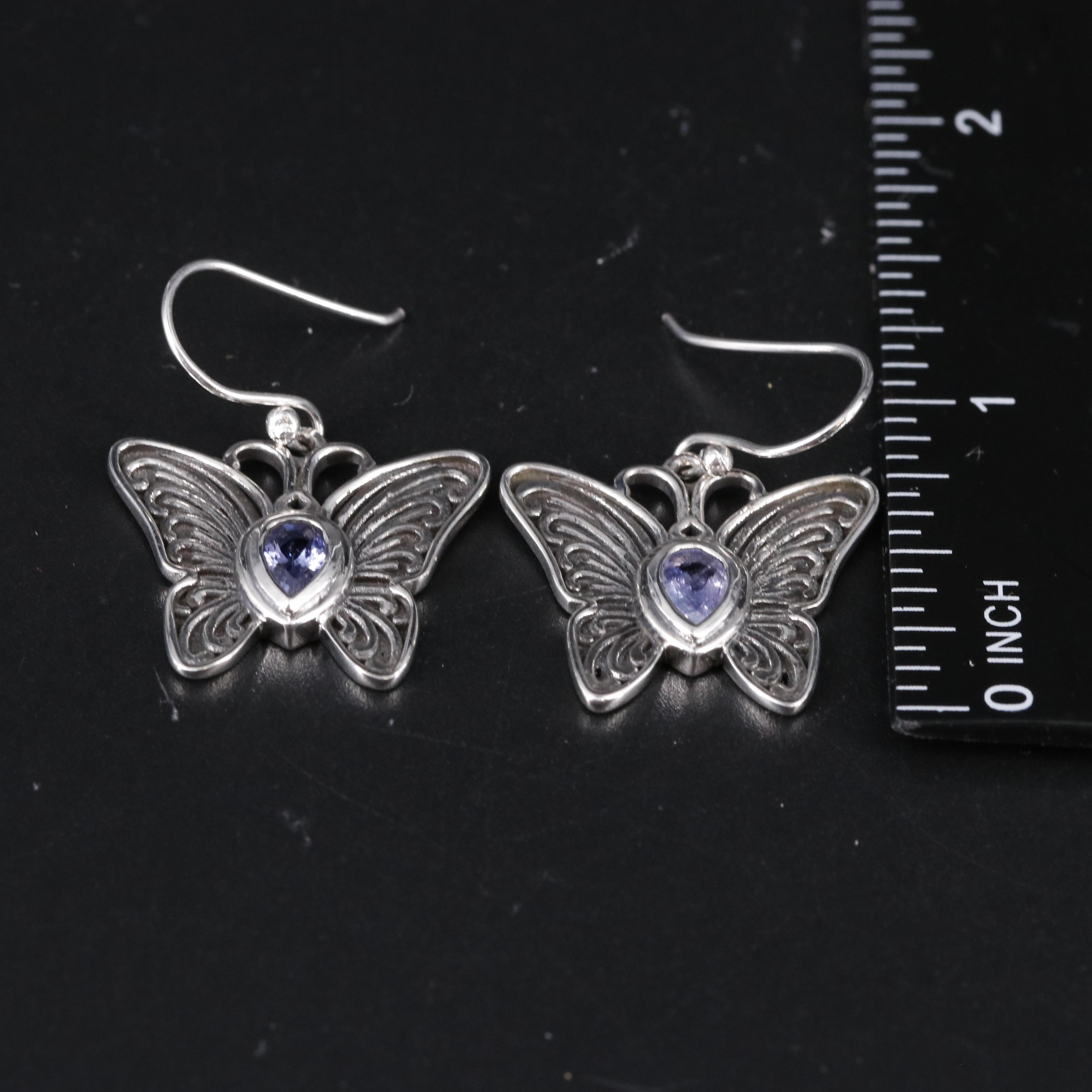 Sterling Silver Tanzanite Earrings