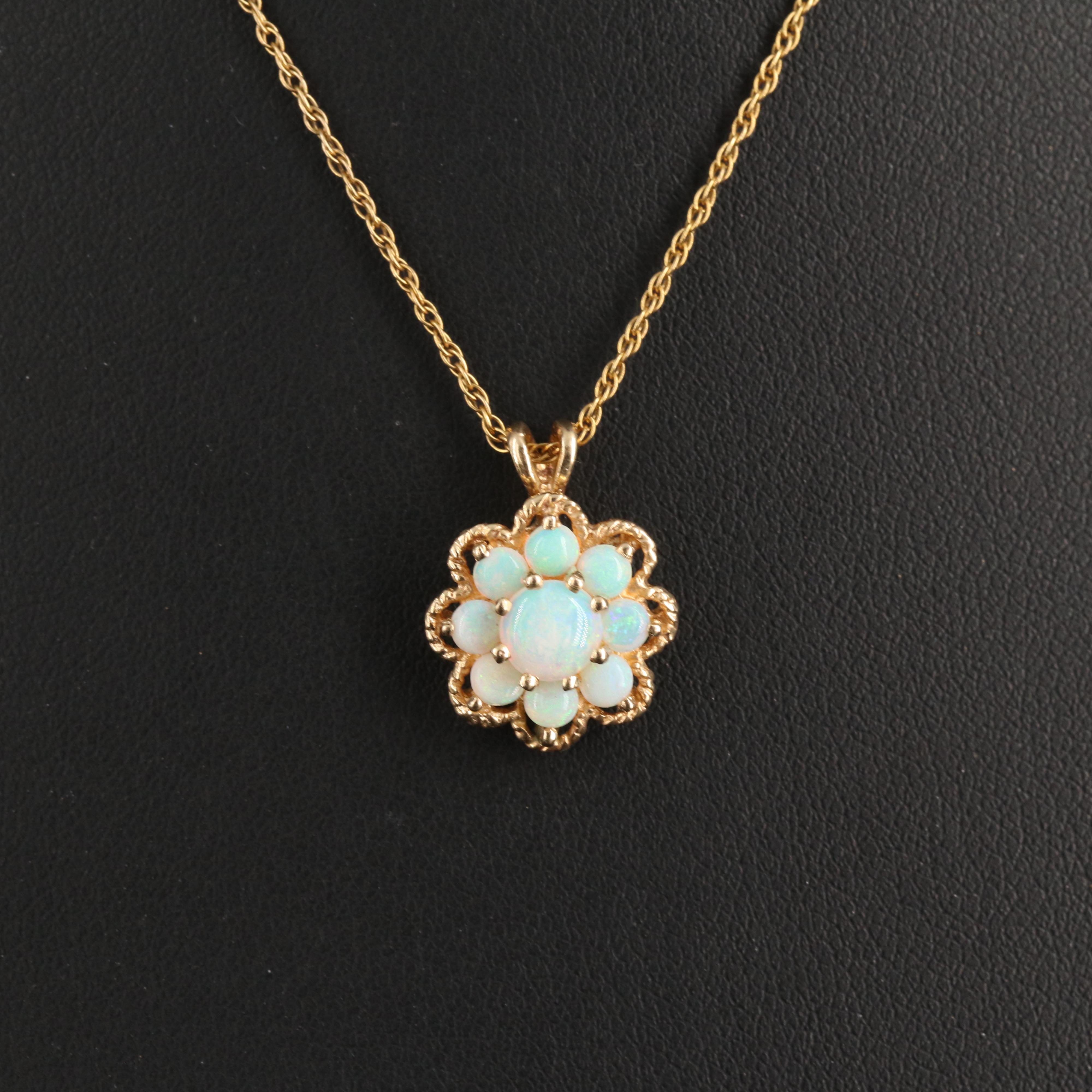 14K Opal Pendant Necklace