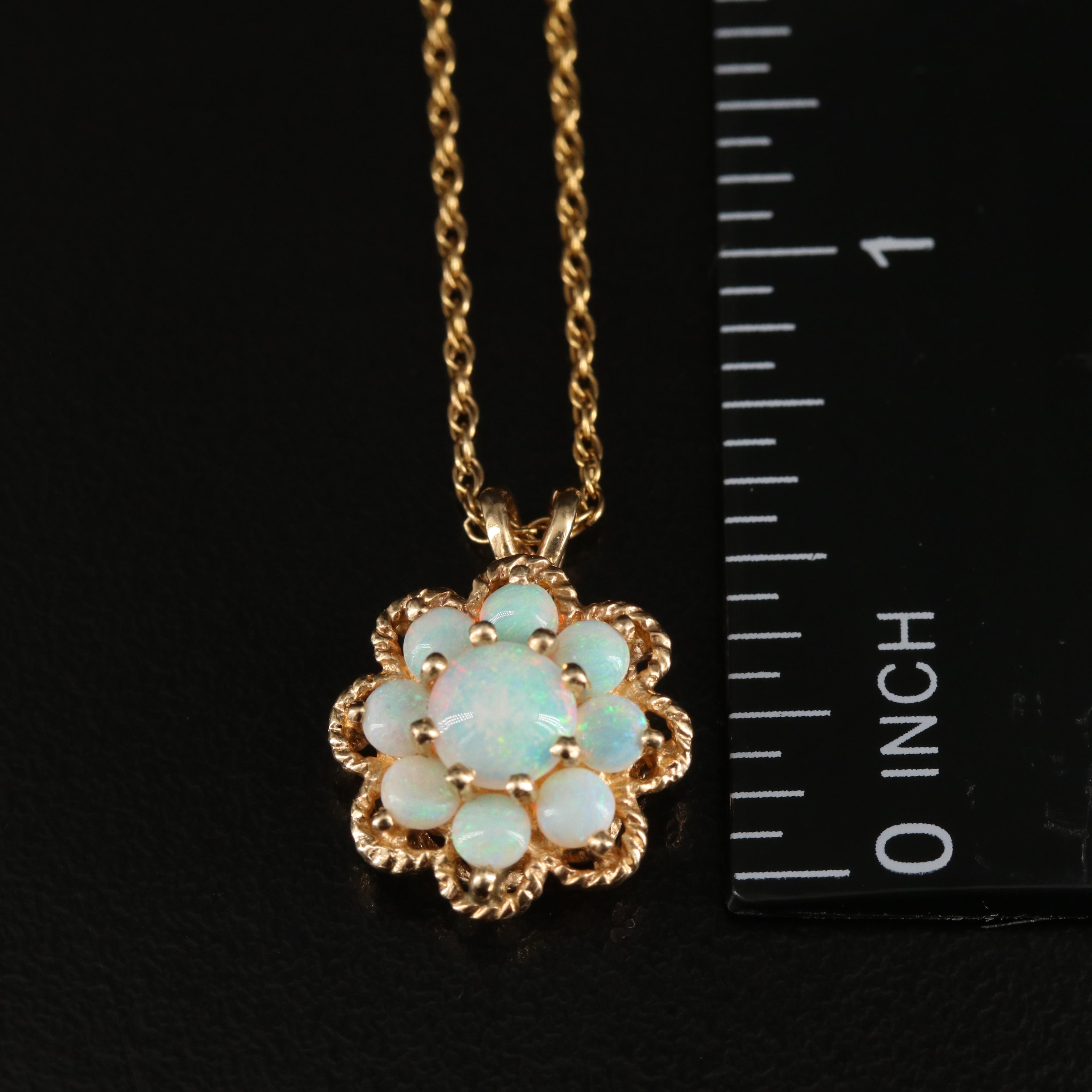 14K Opal Pendant Necklace