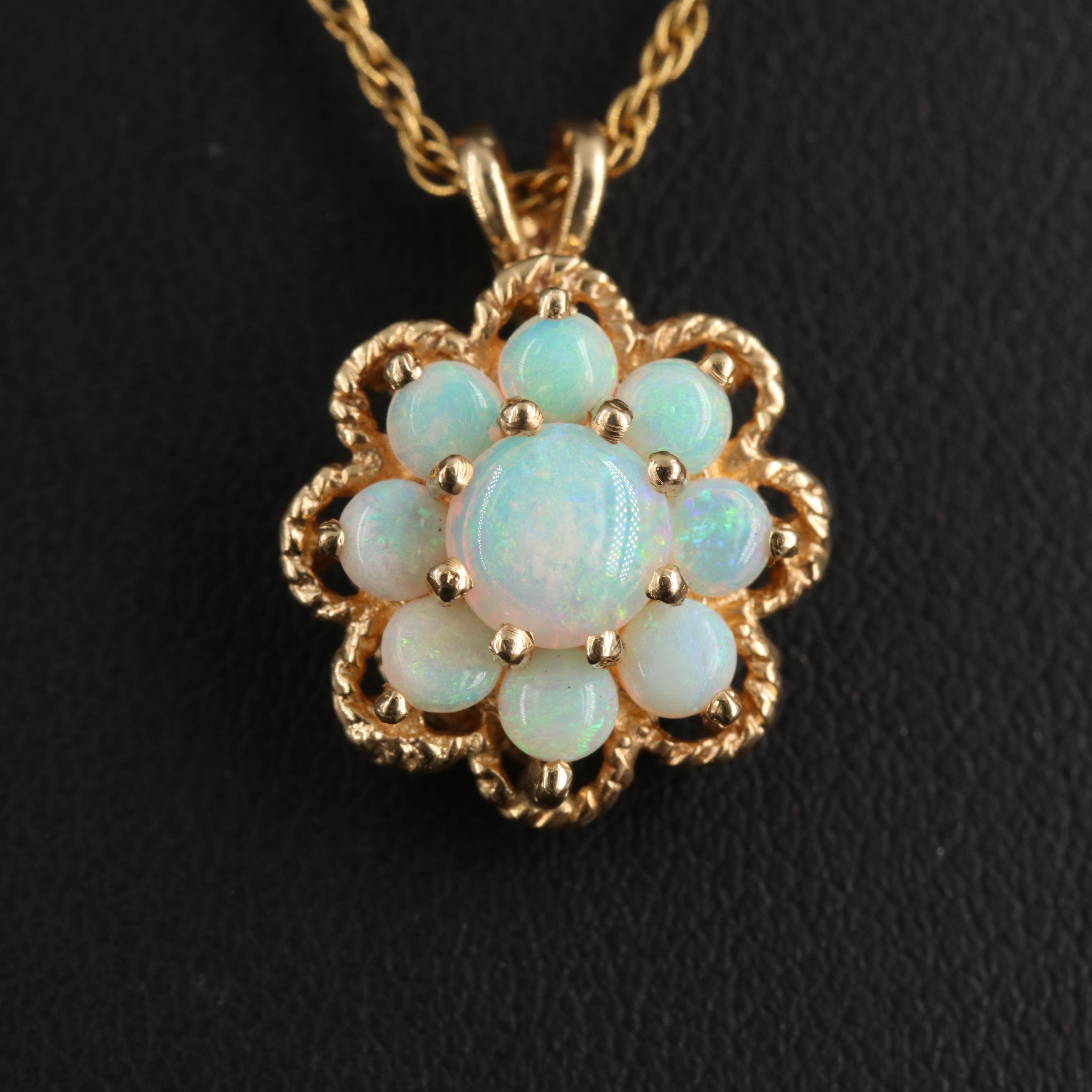 14K Opal Pendant Necklace