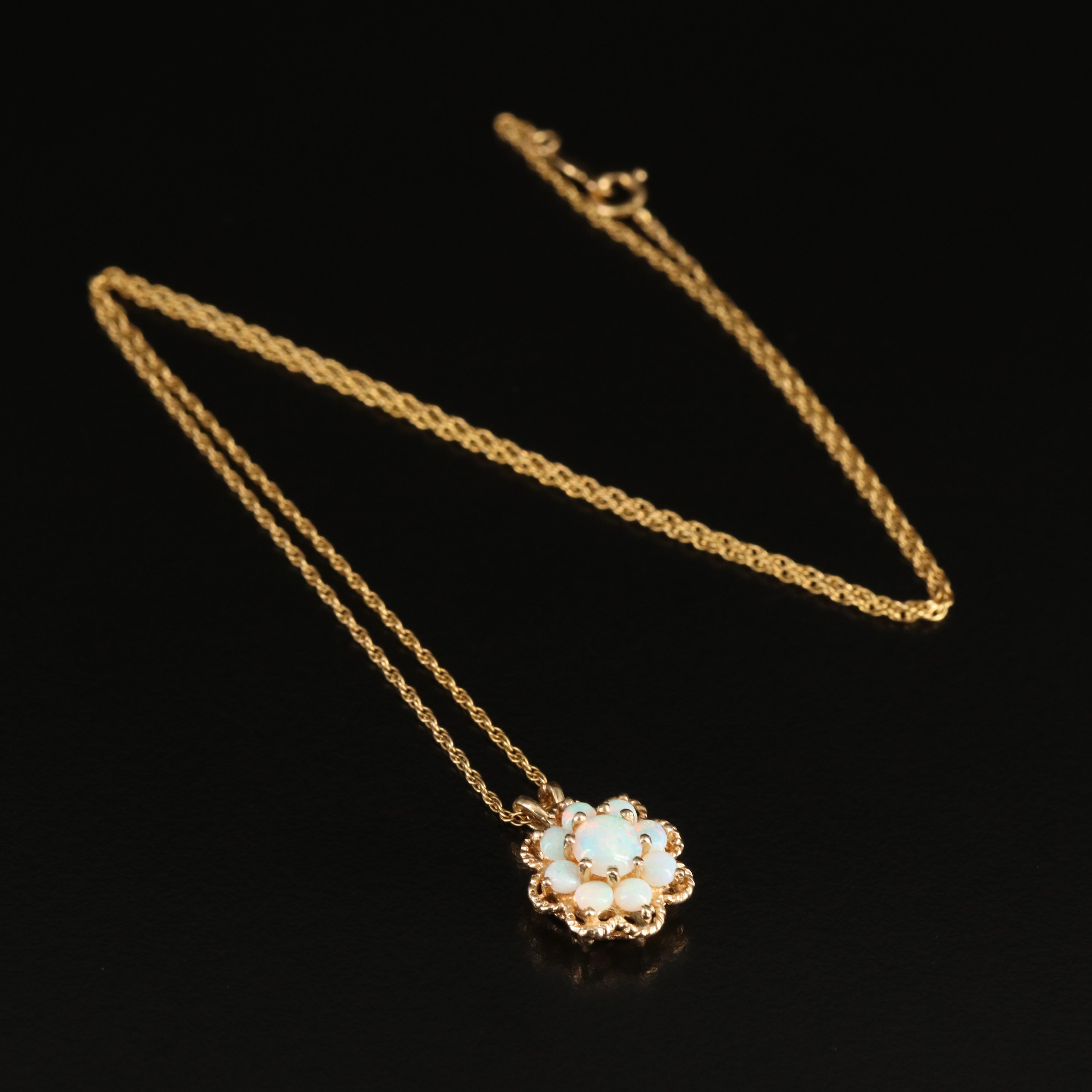 14K Opal Pendant Necklace