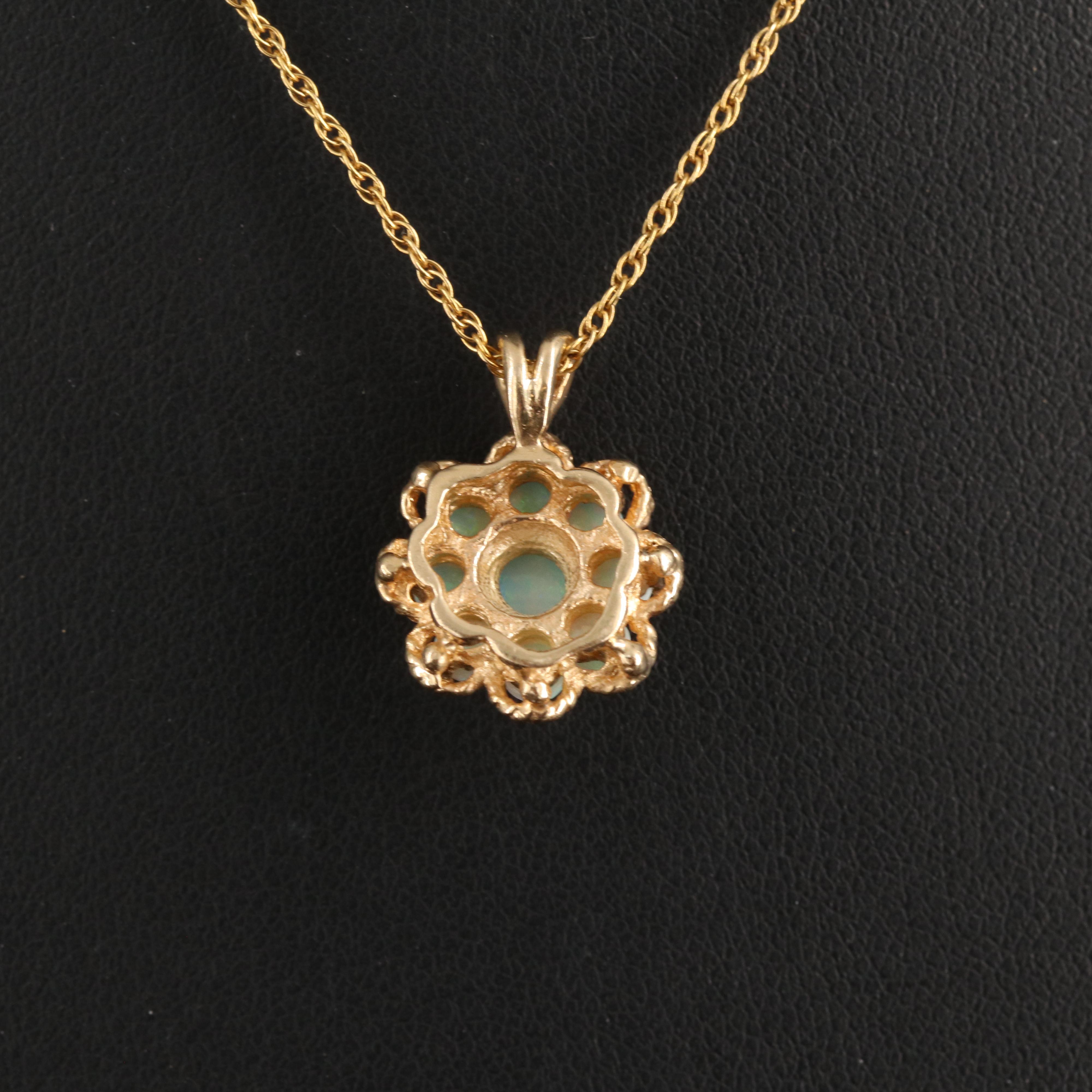 14K Opal Pendant Necklace