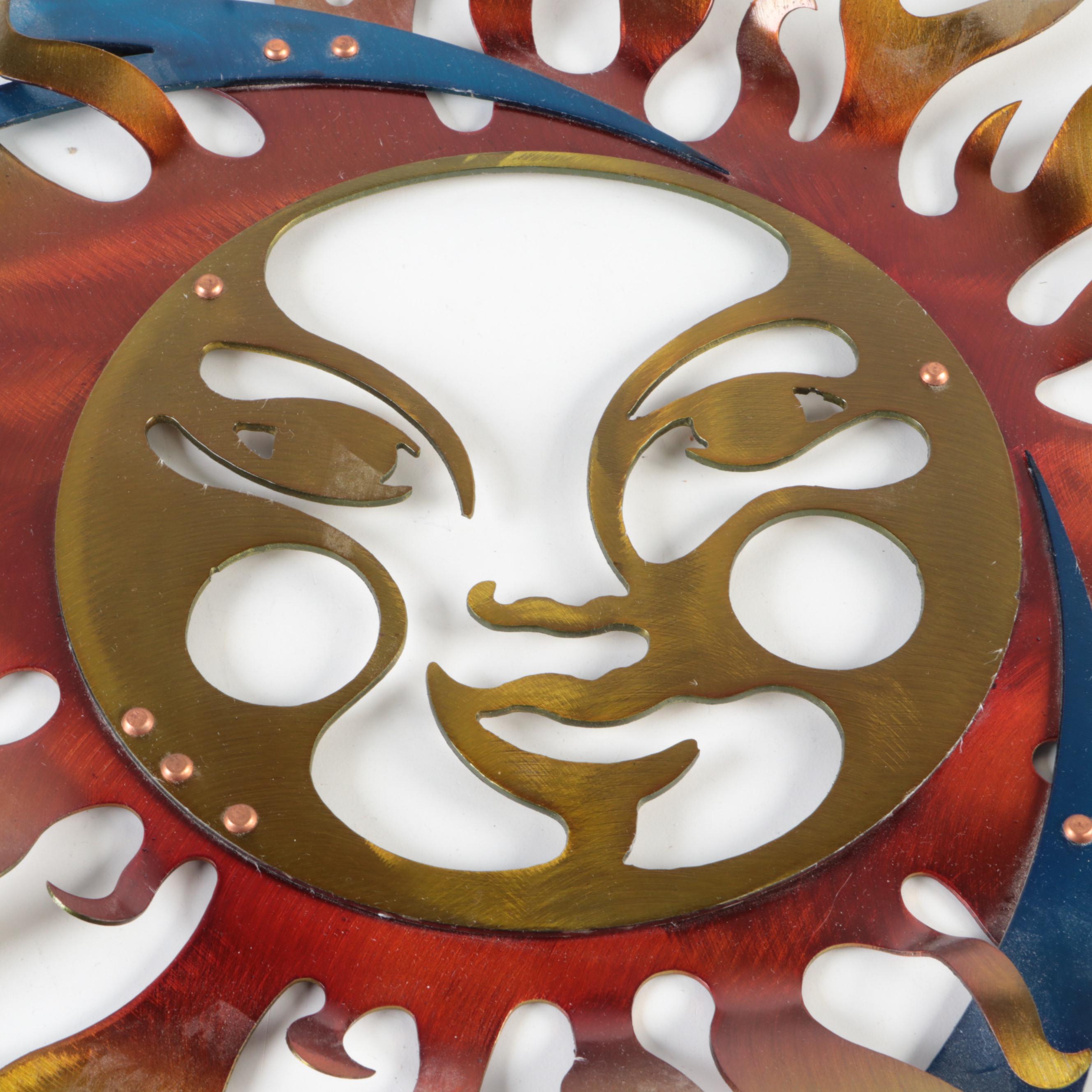 Laser Cut Metal Sun and Moon Wall Hanging