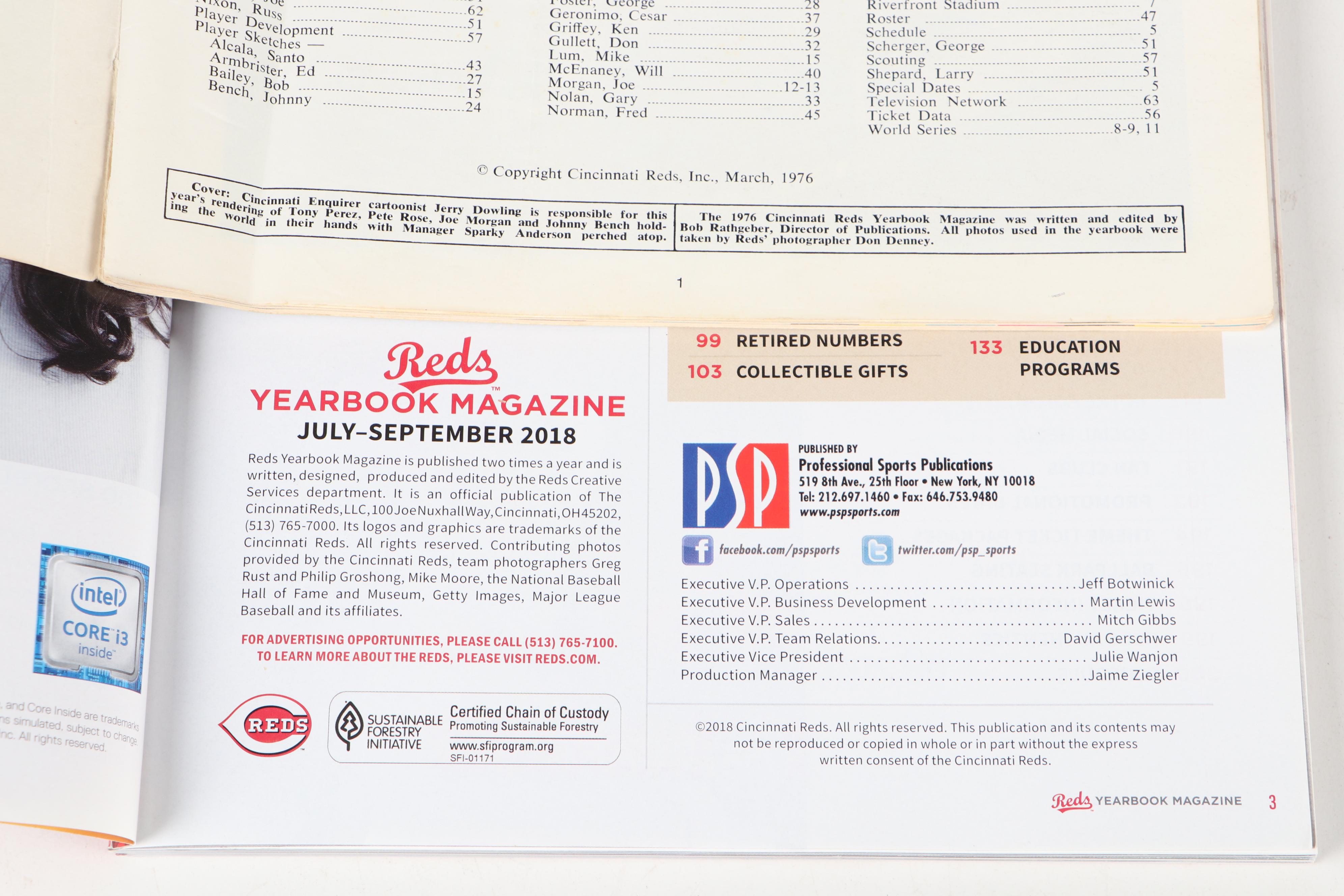 Cincinnati Reds Official MLB Yearbooks, 1960s–2010s