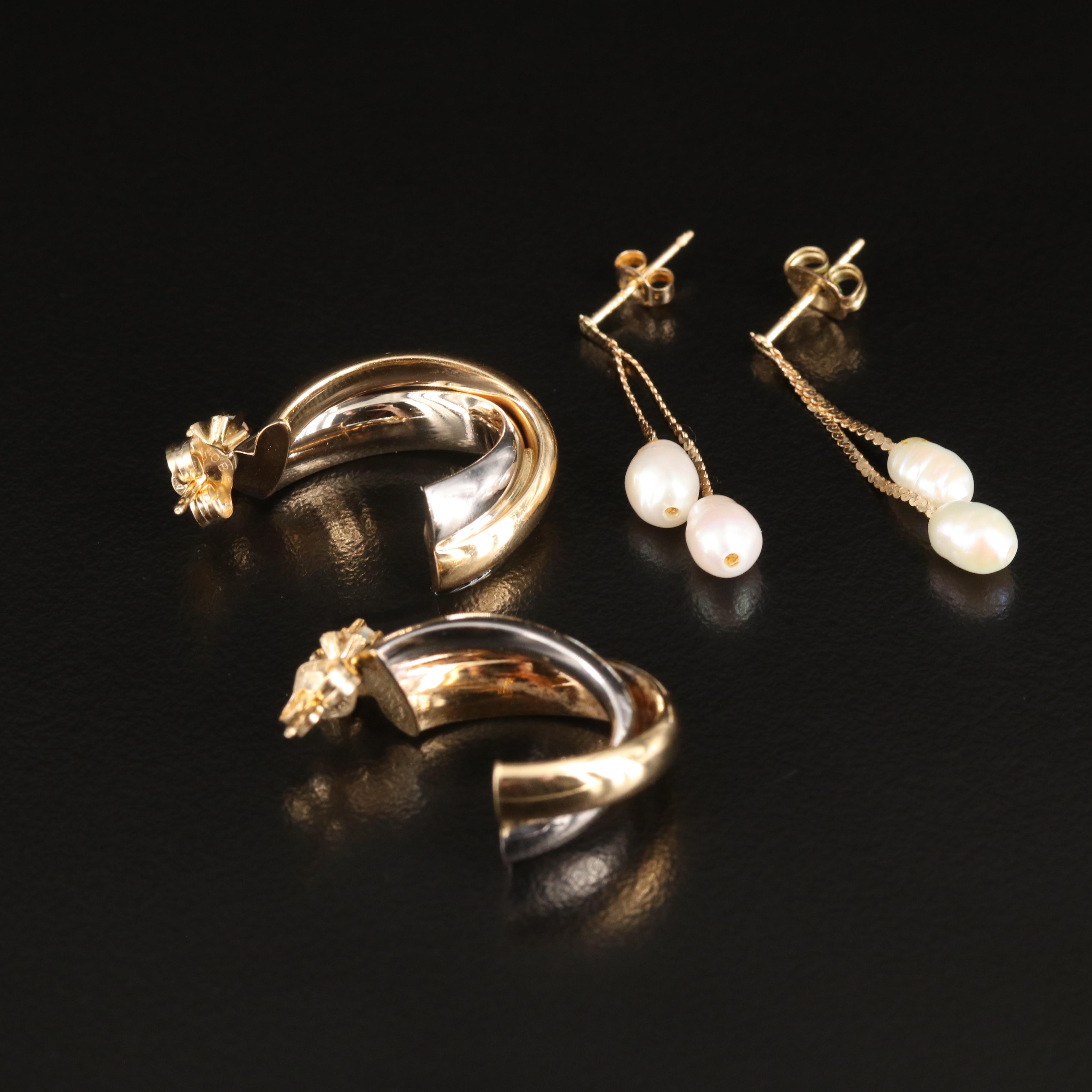 14K Opal and Pearl Earrings and Jackets