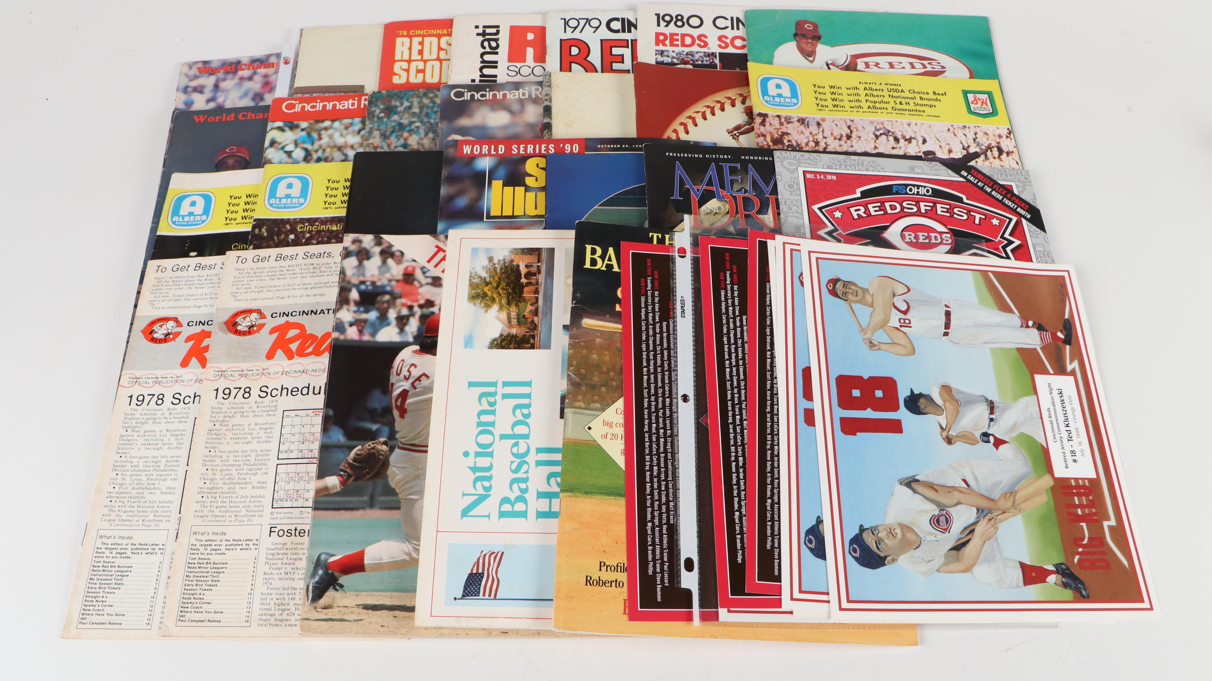 Cincinnati Reds '75 W.S. Pennant, Score Cards, Team Photos, Cards and More