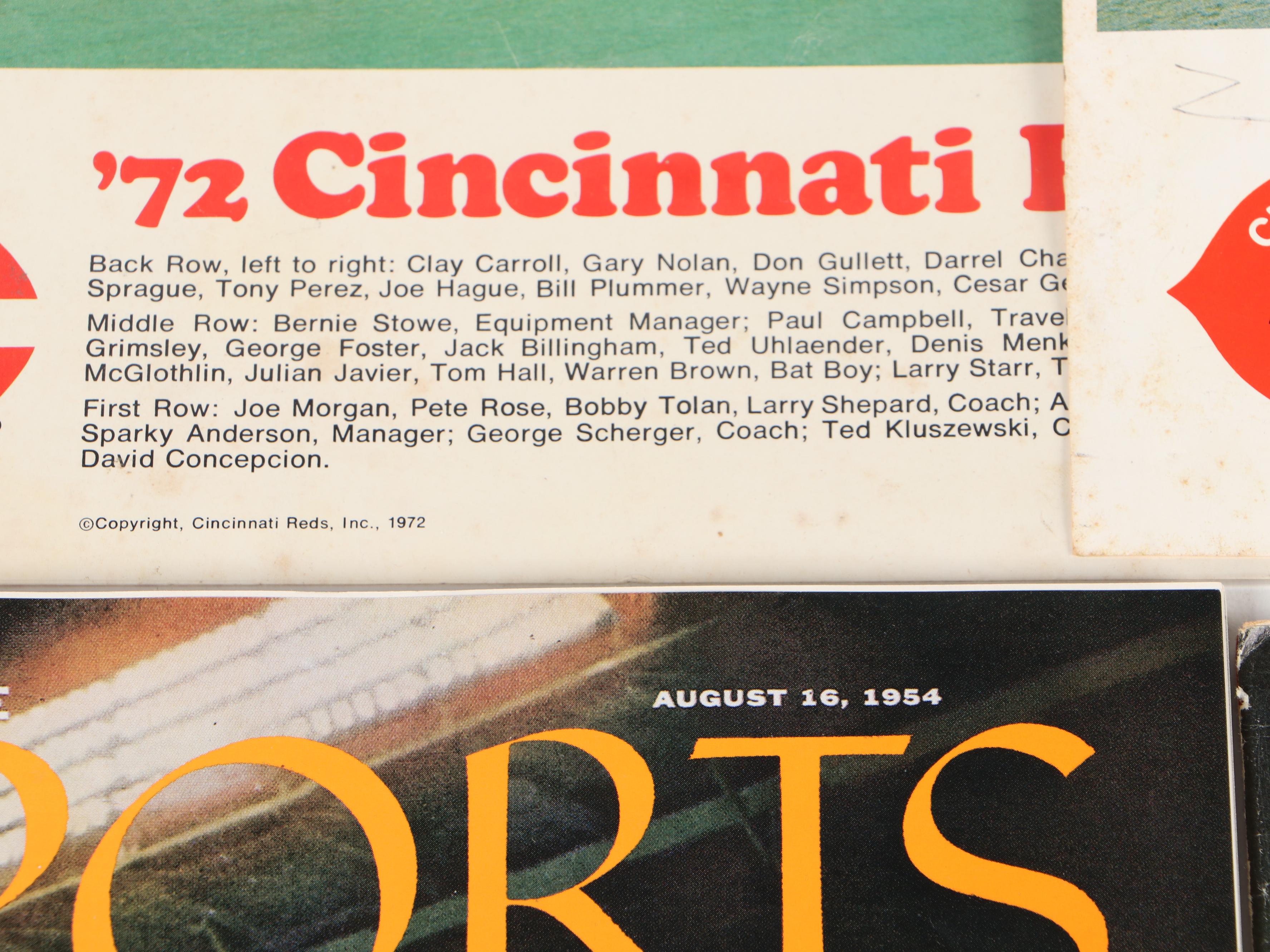 Cincinnati Reds '75 W.S. Pennant, Score Cards, Team Photos, Cards and More