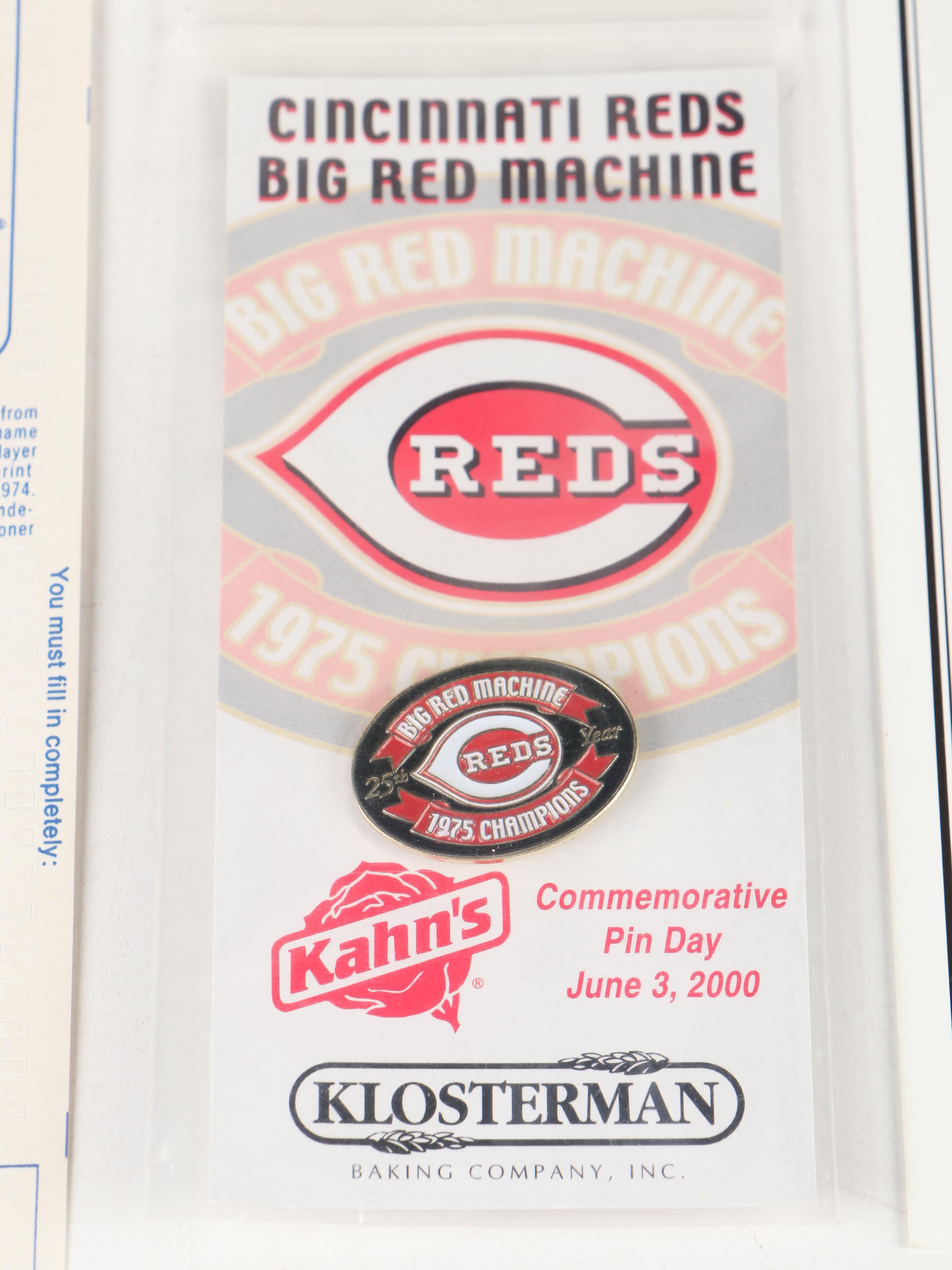 Cincinnati Reds '75 W.S. Pennant, Score Cards, Team Photos, Cards and More