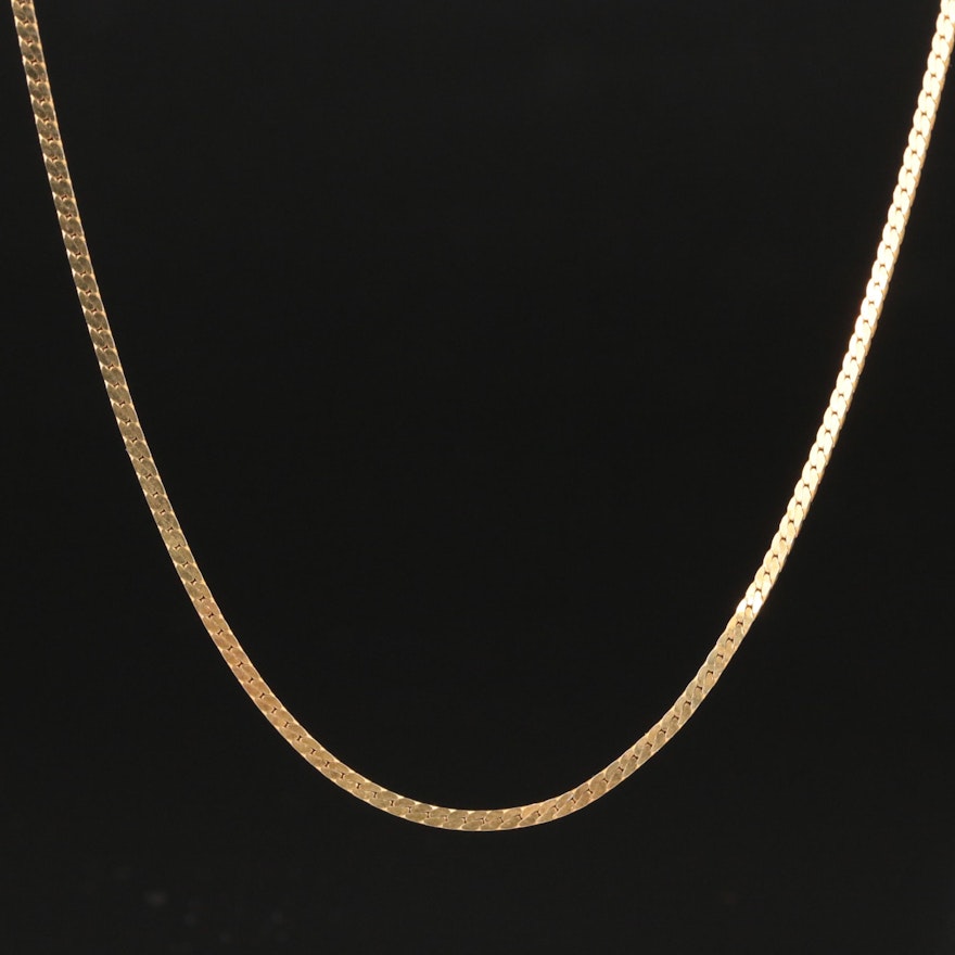 Italian 14K Herringbone Chain Necklace