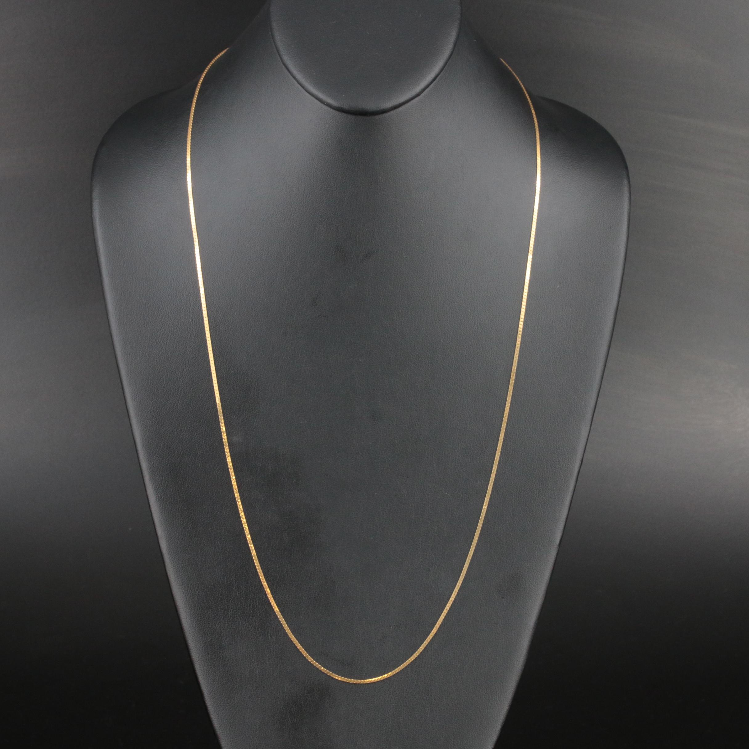 Italian 14K Herringbone Chain Necklace