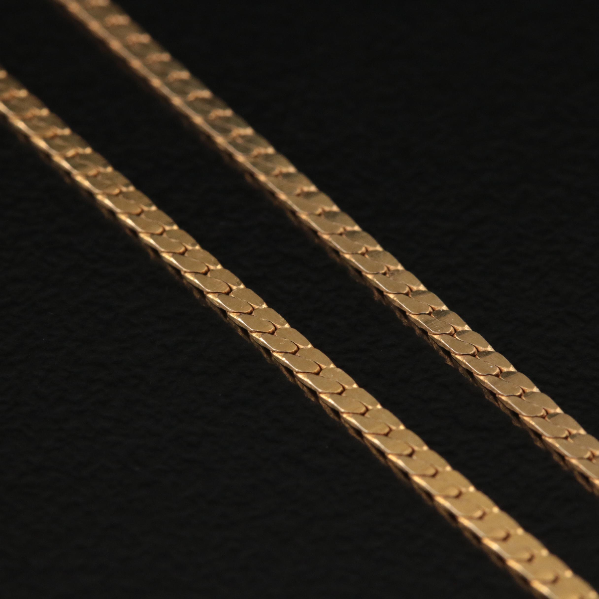 Italian 14K Herringbone Chain Necklace