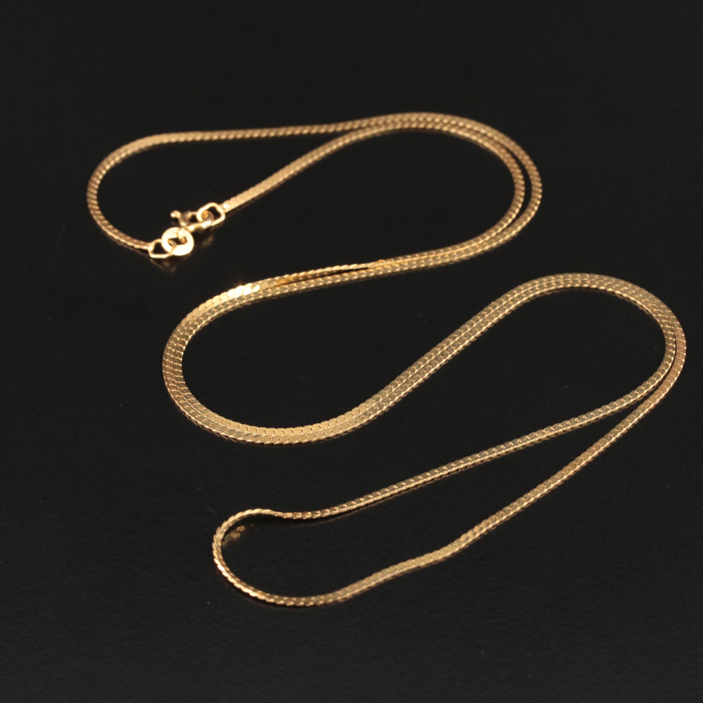 Italian 14K Herringbone Chain Necklace
