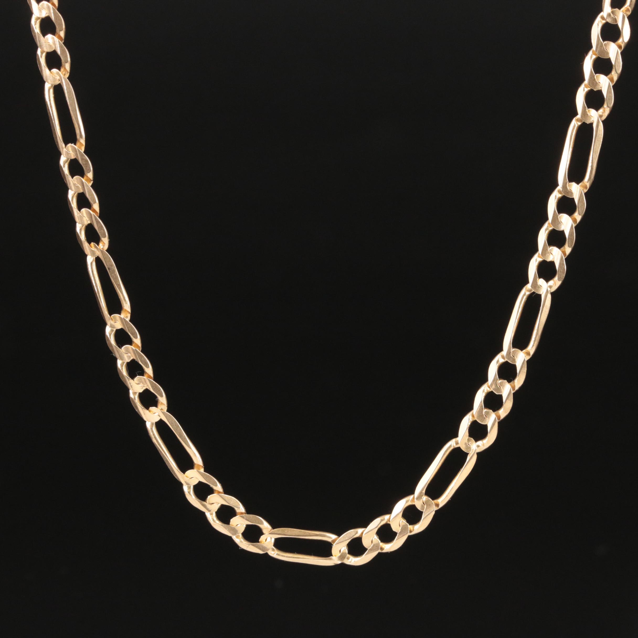 Italian 14K Figaro Chain Necklace