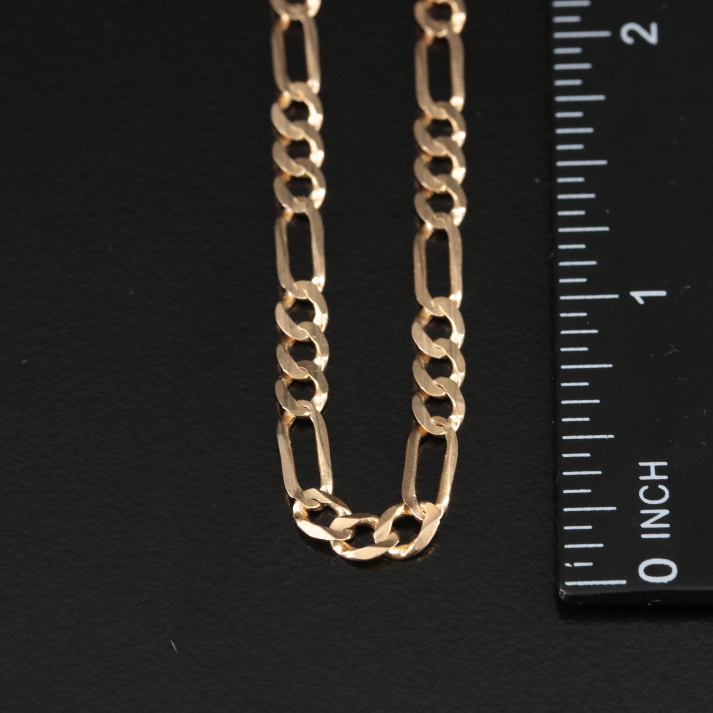 Italian 14K Figaro Chain Necklace