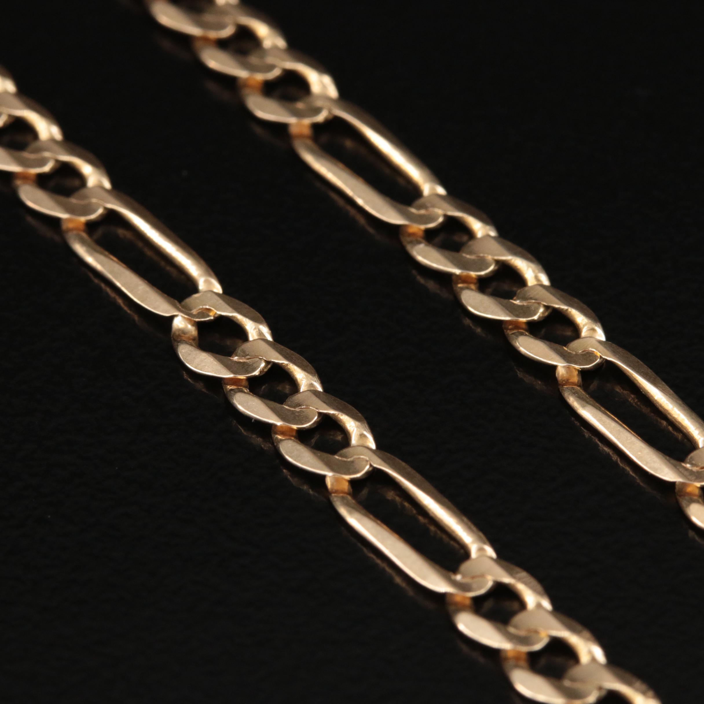 Italian 14K Figaro Chain Necklace