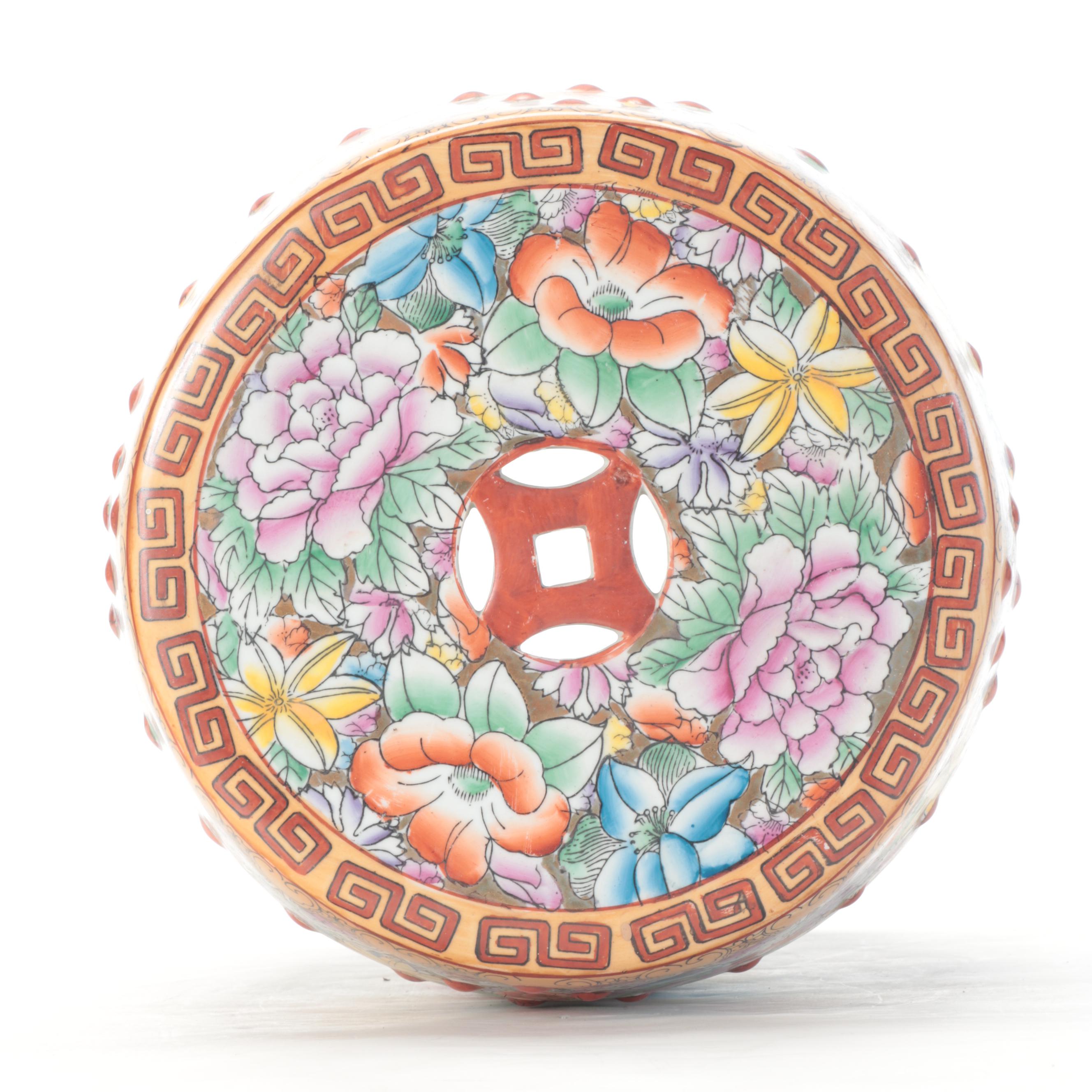Chinese Thousand Flowers Motif Porcelain Garden Stool